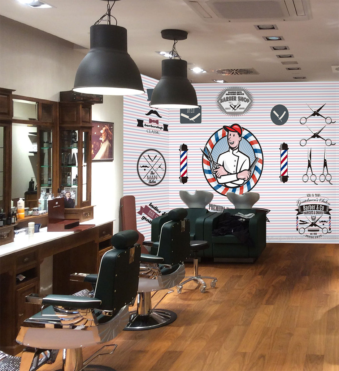 3D Eyes Boy 1416 Barber Shop Wall Murals