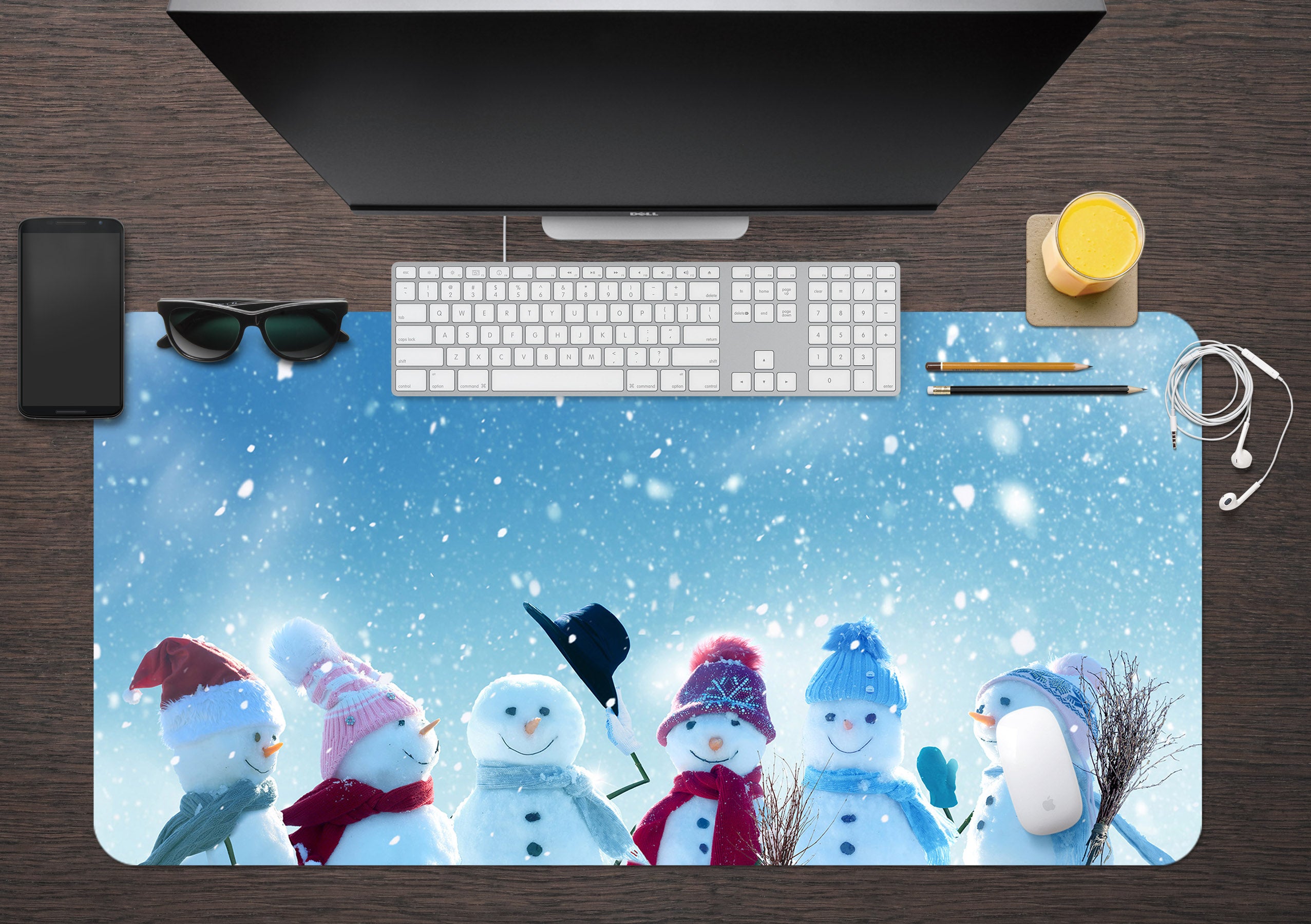 3D Snowman 51210 Christmas Desk Mat Xmas