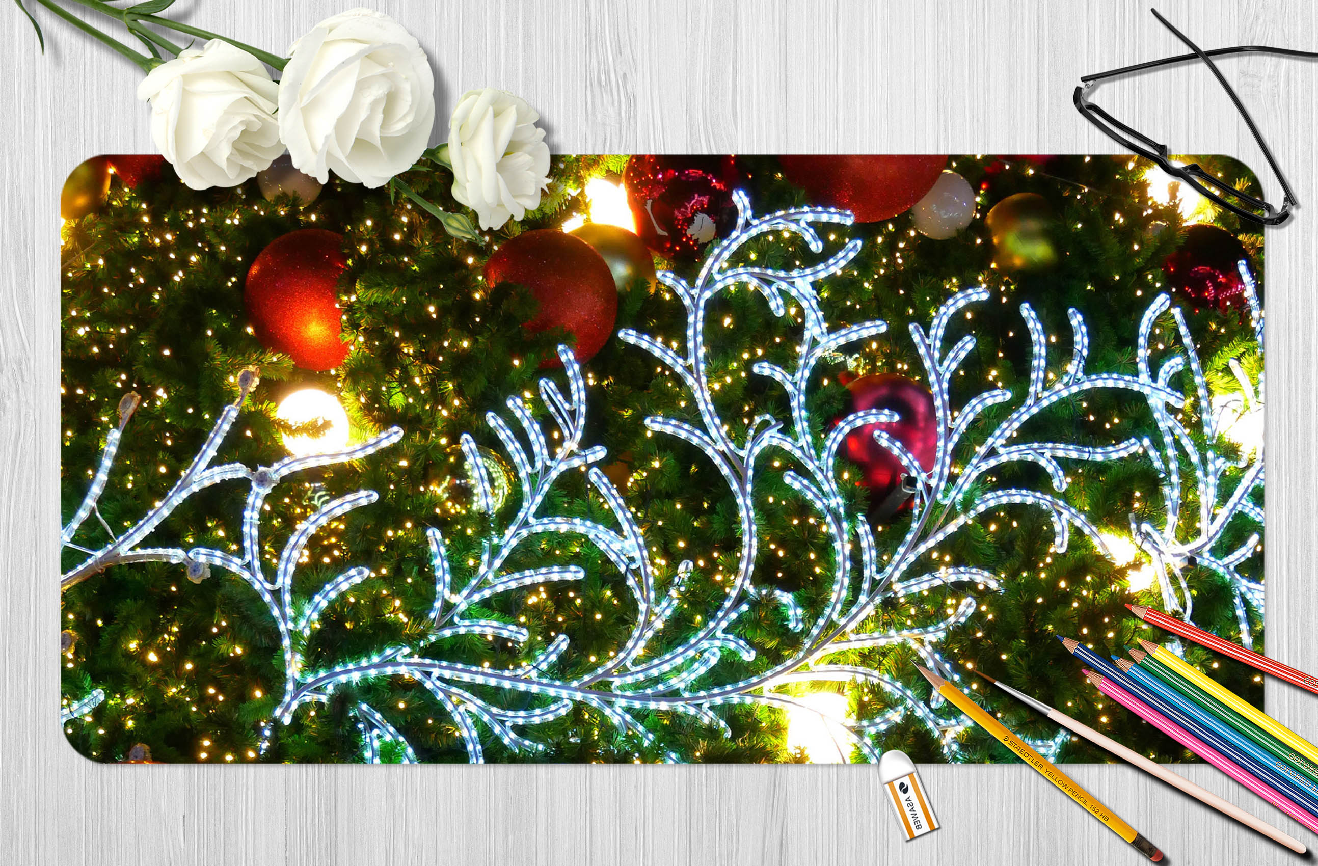 3D Branches 51212 Christmas Desk Mat Xmas