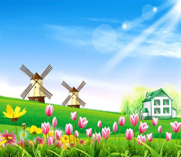 3D Sunshiny Windmill Tulips 89 Wallpaper AJ Wallpaper 