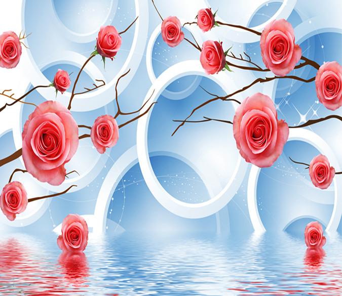 3D Red Blossom Flower 09 Wallpaper AJ Wallpaper 