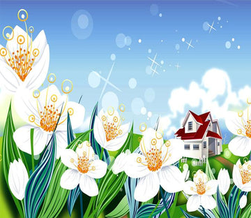 3D White Blossoming Flower 33 Wallpaper AJ Wallpaper 