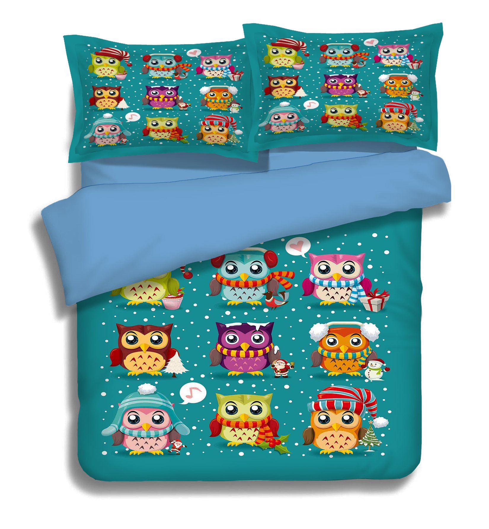 3D Colorful Owl 034 Bed Pillowcases Quilt Wallpaper AJ Wallpaper 