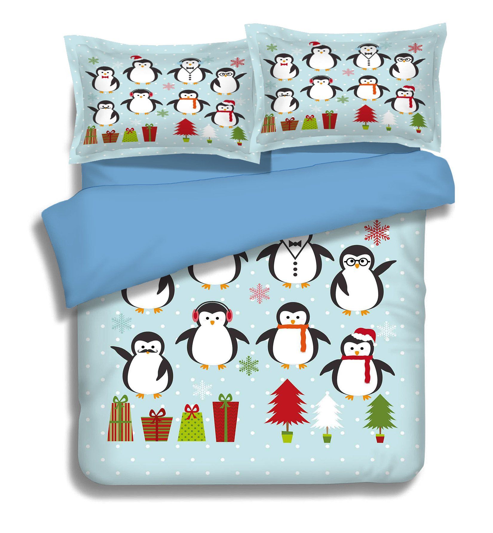 3D Penguin Jump 022 Bed Pillowcases Quilt Wallpaper AJ Wallpaper 