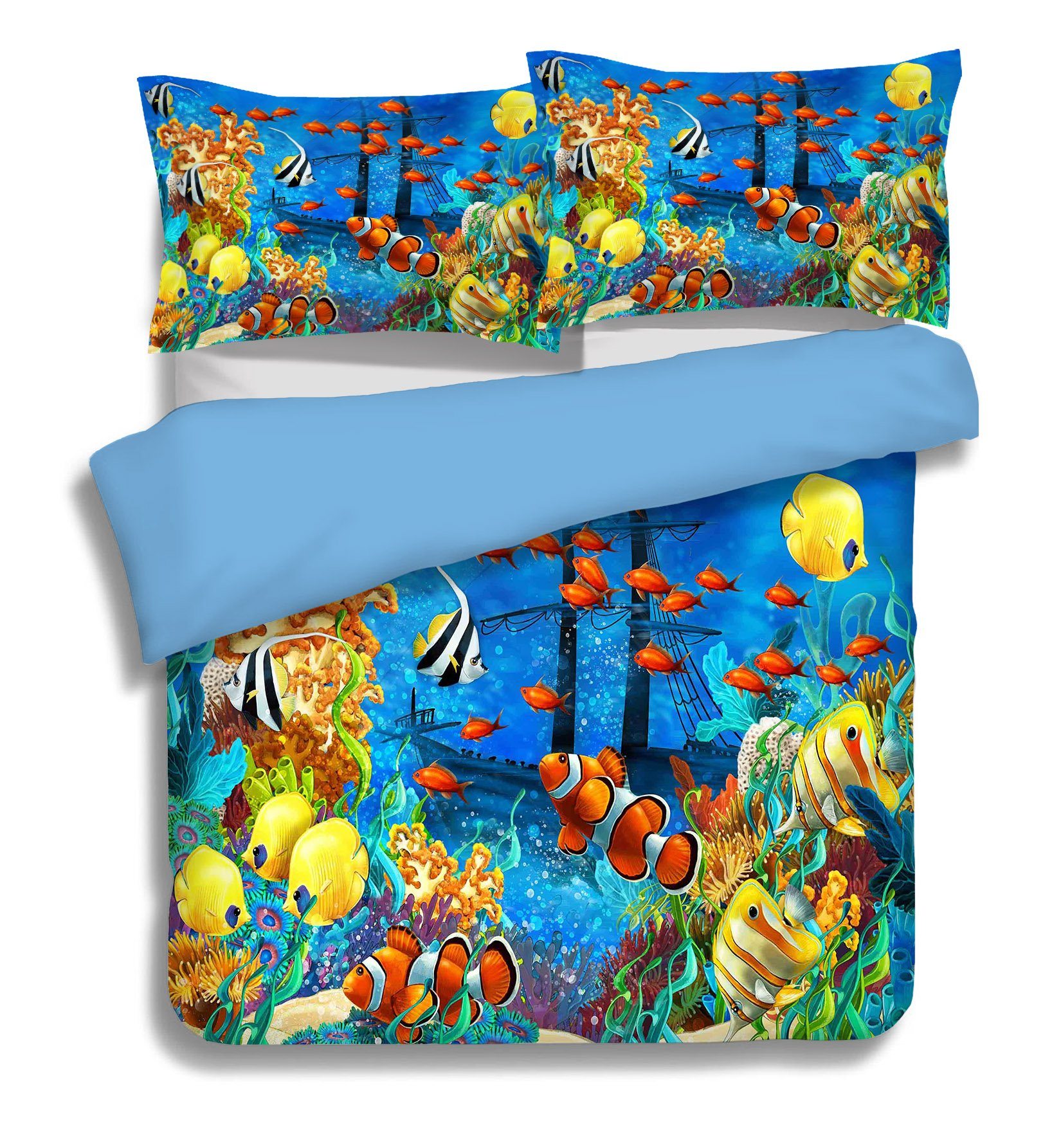 3D Cartoon Seabed 094 Bed Pillowcases Quilt Wallpaper AJ Wallpaper 