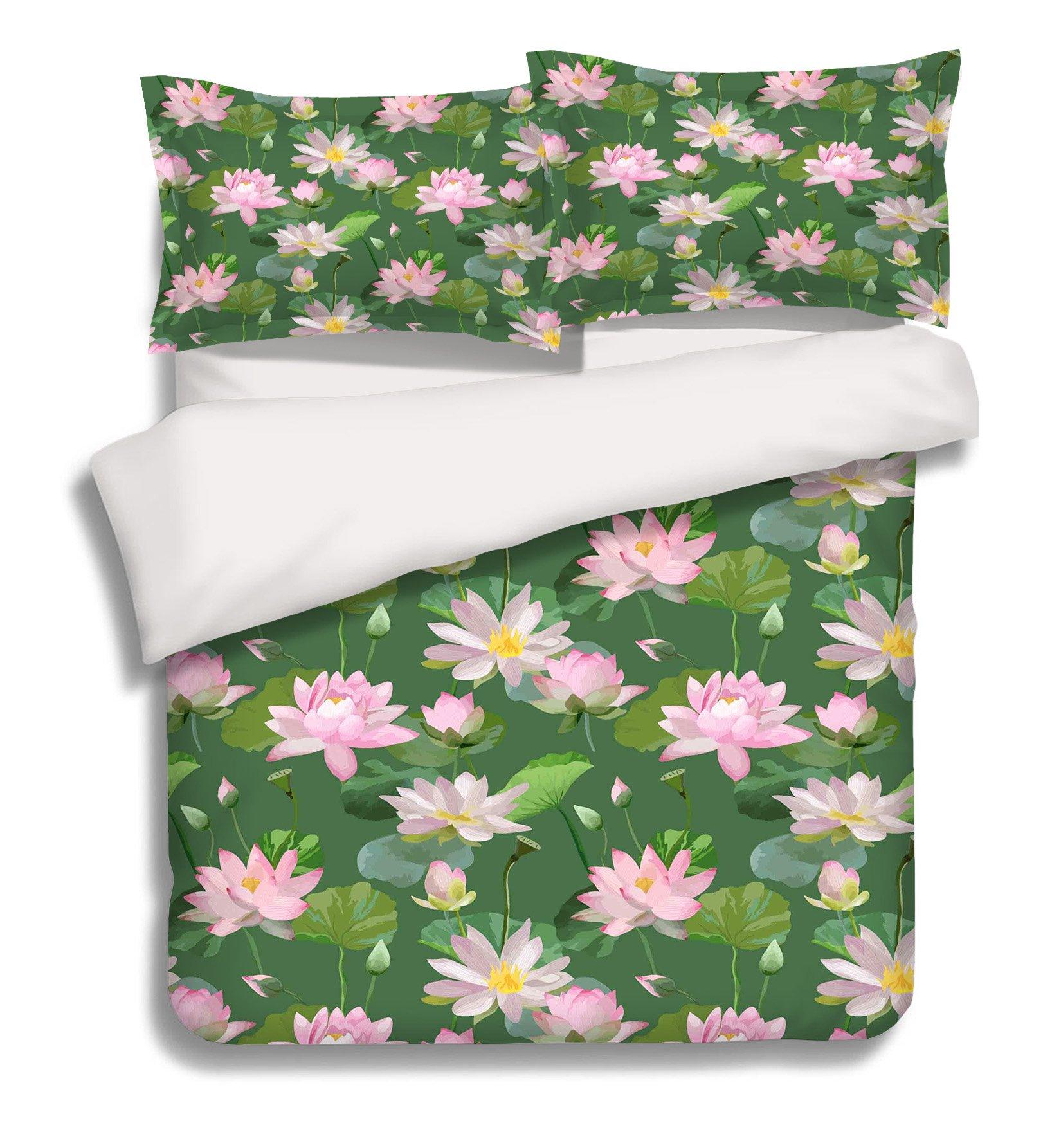 3D Lotus Flowers 249 Bed Pillowcases Quilt Wallpaper AJ Wallpaper 