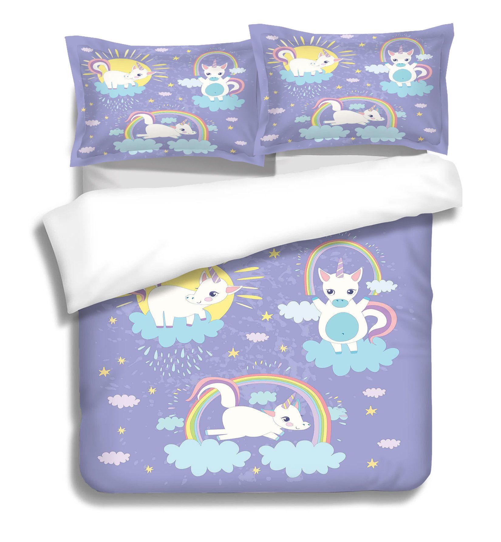 3D Unicorn Rainbow 112 Bed Pillowcases Quilt Wallpaper AJ Wallpaper 