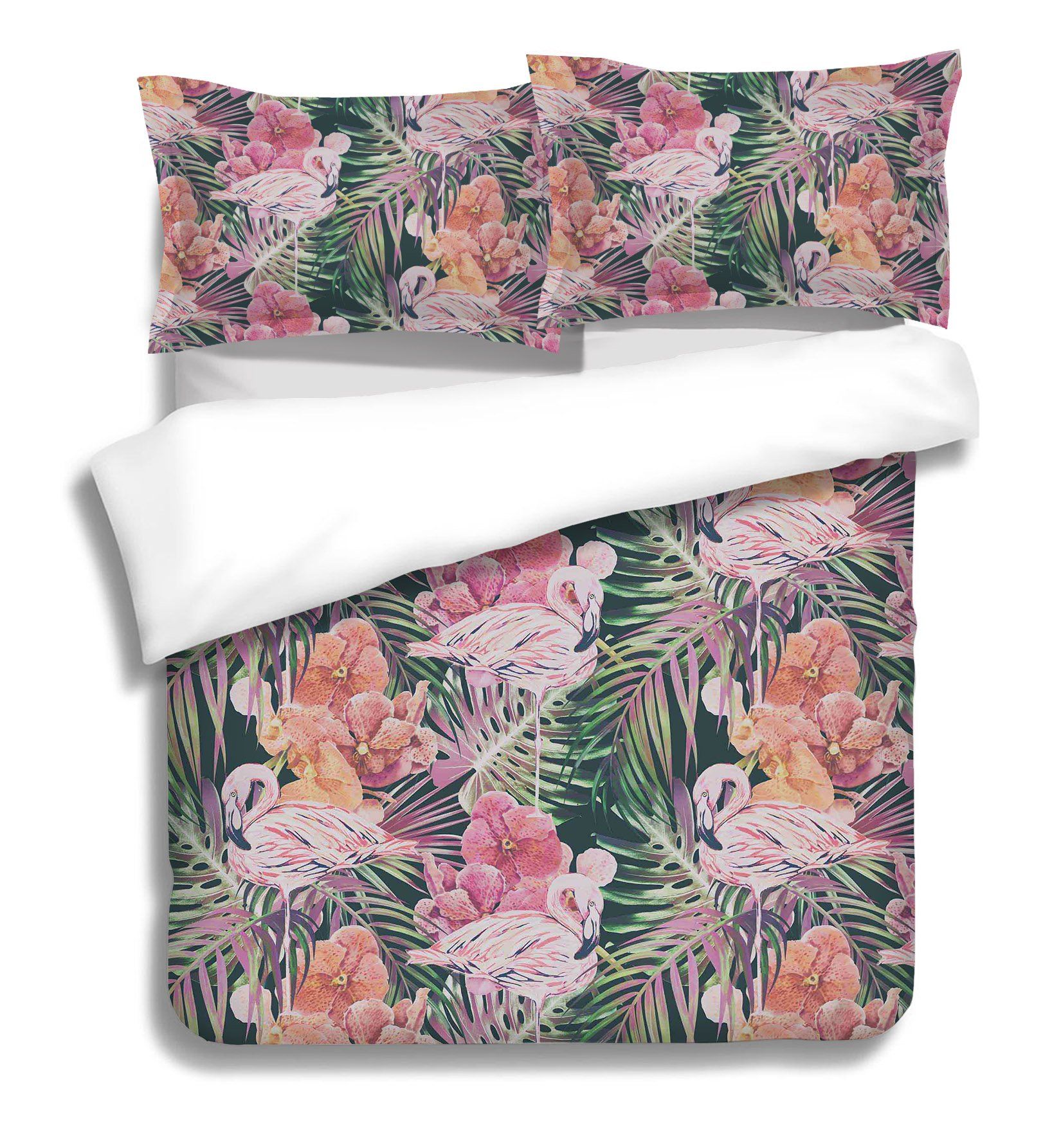 3D Flower Flamingo 047 Bed Pillowcases Quilt Wallpaper AJ Wallpaper 