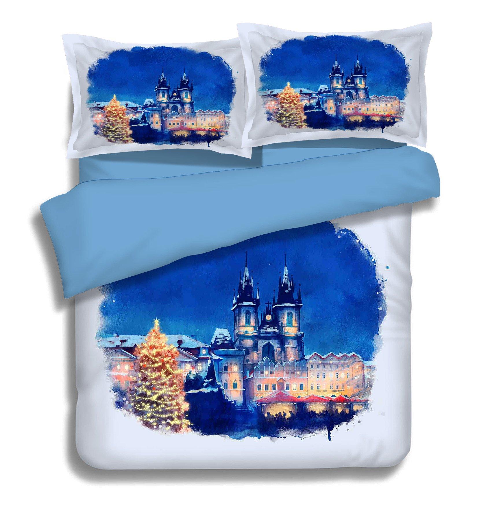 3D Blue Sky Castle 060 Bed Pillowcases Quilt Wallpaper AJ Wallpaper 