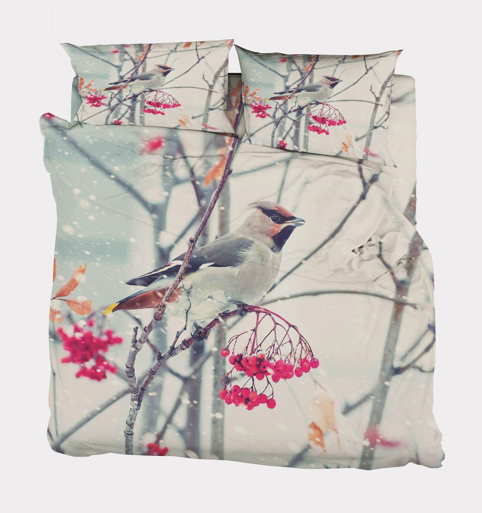 3D Snow Field Bird 108 Bed Pillowcases Quilt Wallpaper AJ Wallpaper 