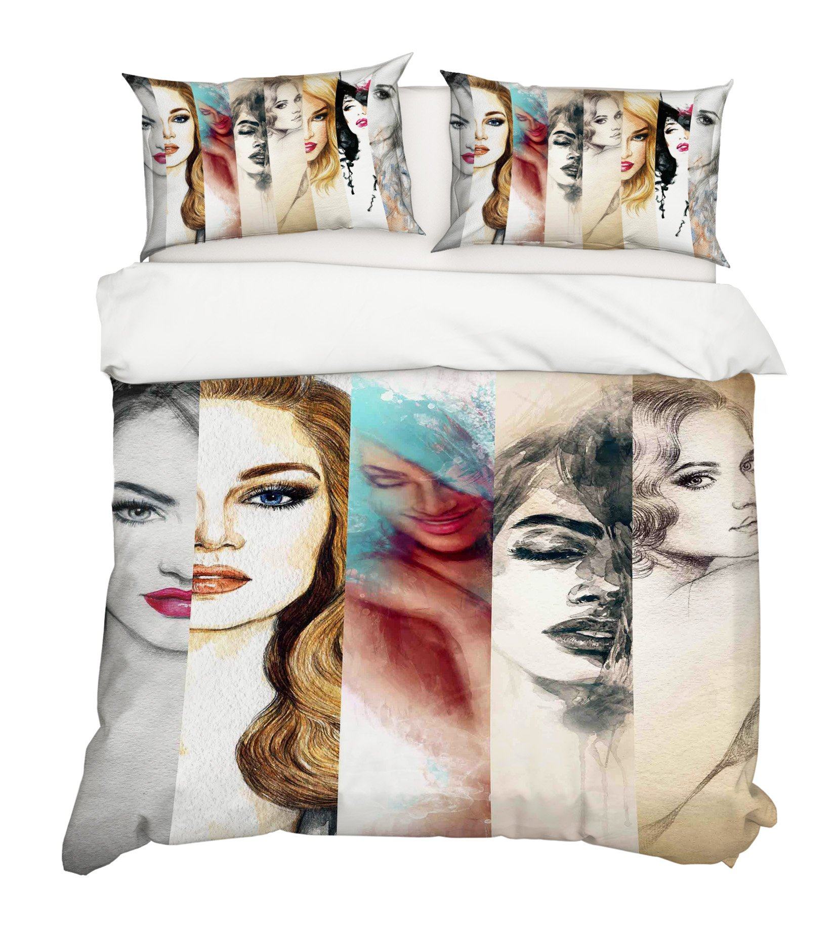 3D Side Face 096 Bed Pillowcases Quilt Wallpaper AJ Wallpaper 