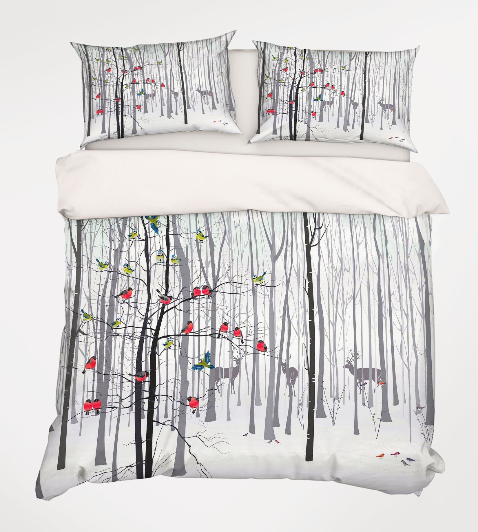 3D Bare Forest Animals 230 Bed Pillowcases Quilt Wallpaper AJ Wallpaper 