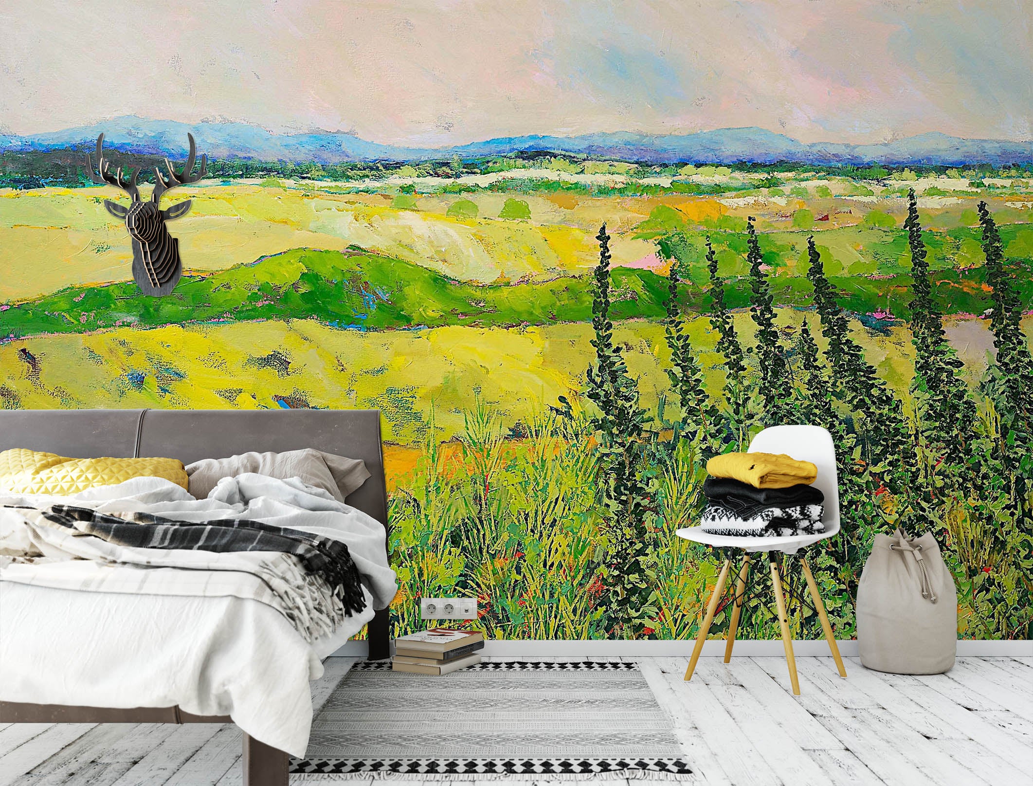 3D Golden Field 157 Allan P. Friedlander Wall Mural Wall Murals