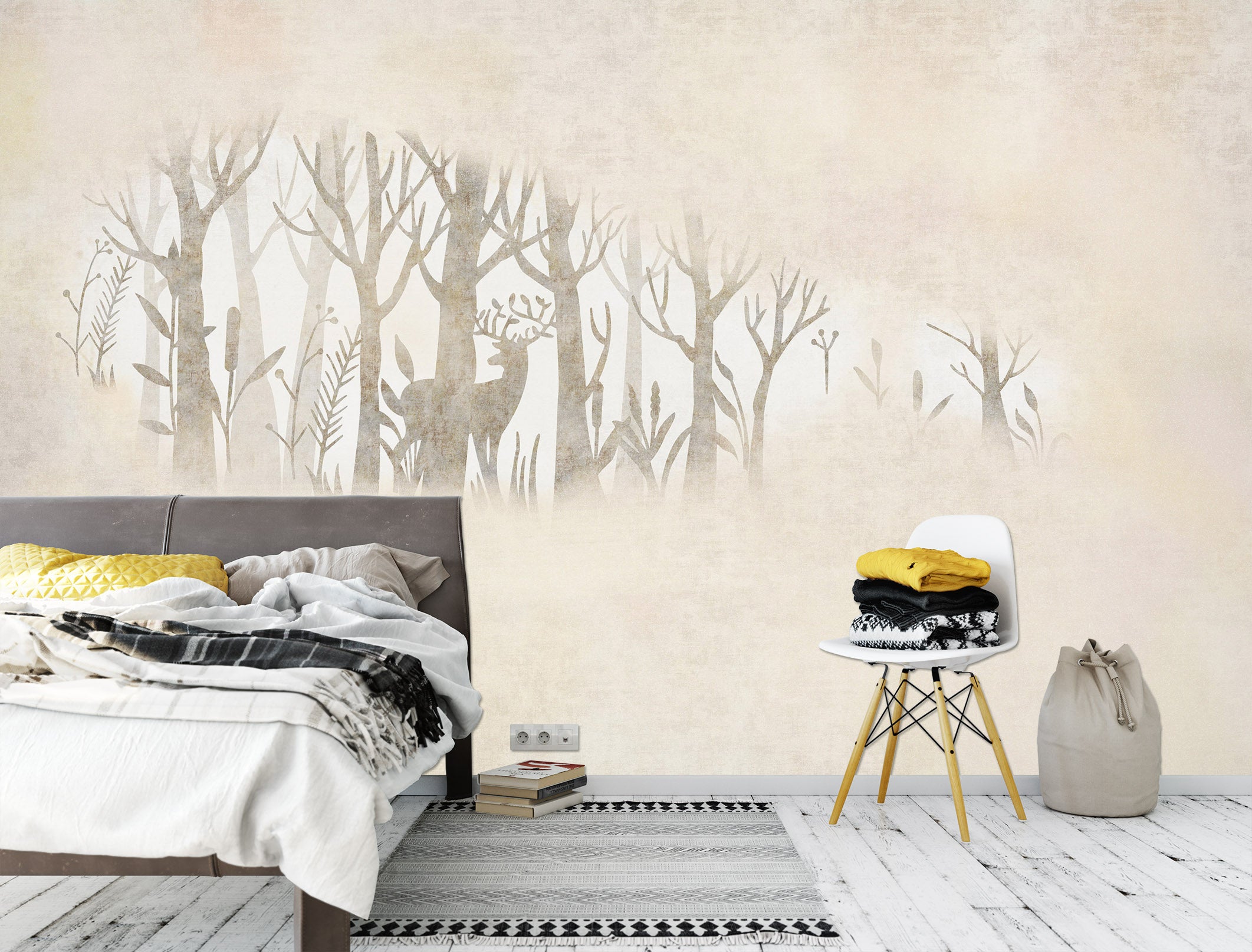 3D Forest Deer 1546 Wall Murals