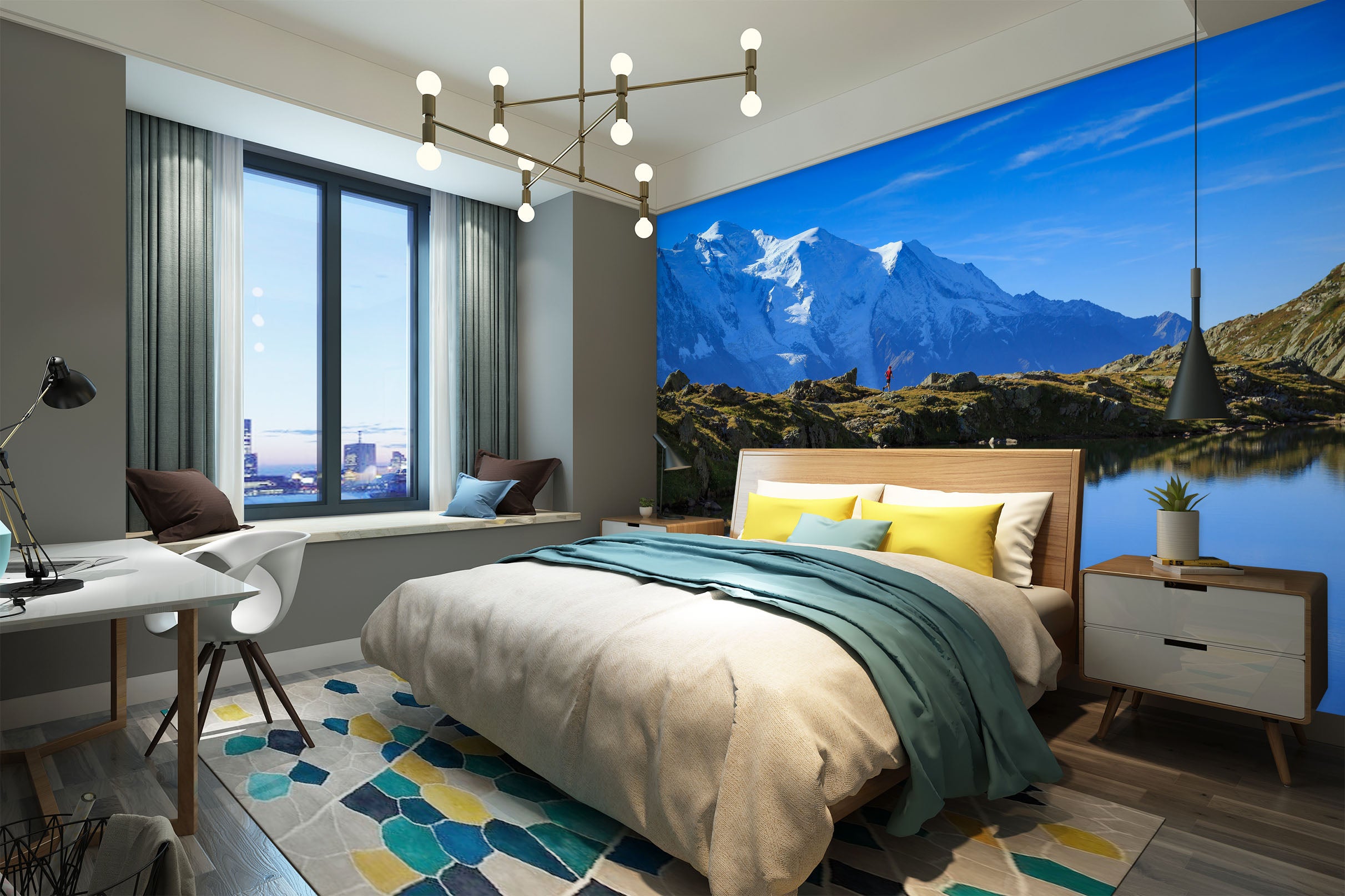 3D Snow Mountain Lake 1125 Wall Murals