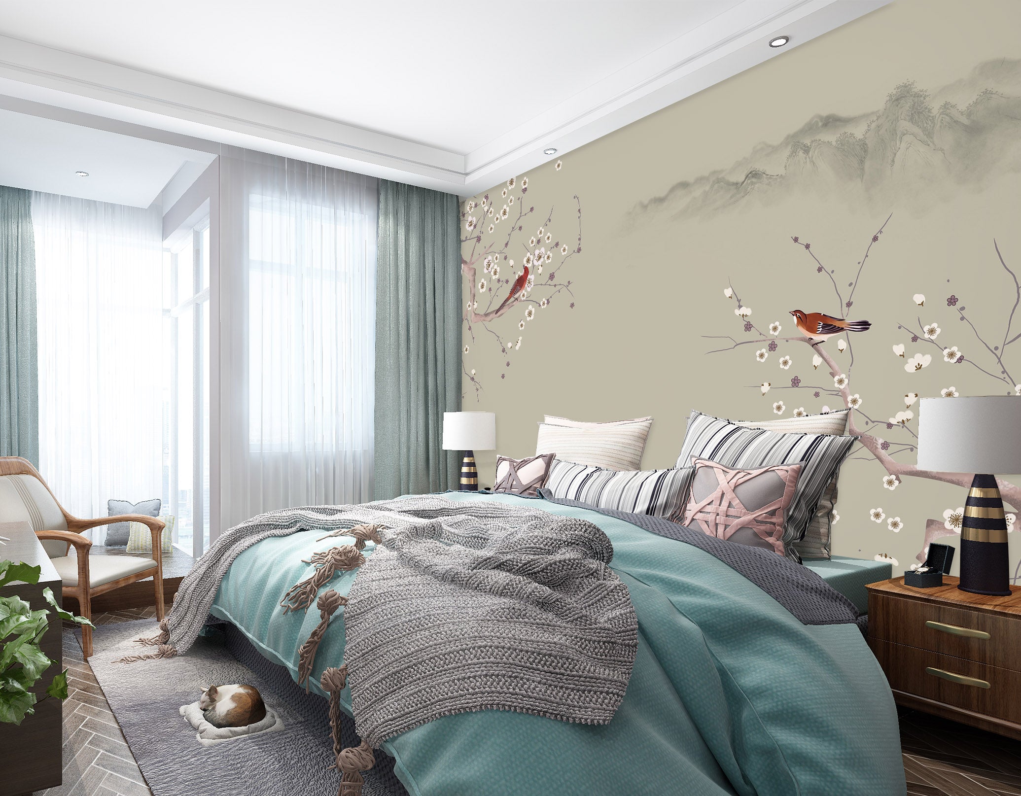 3D Mountain Flower 1451 Wall Murals