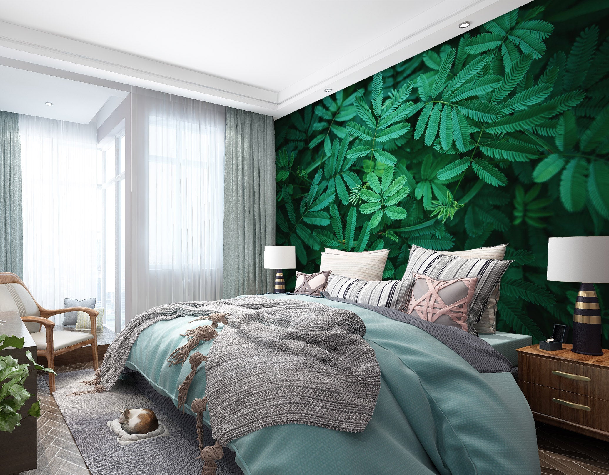 3D Silent Leaves 2047 Wall Murals