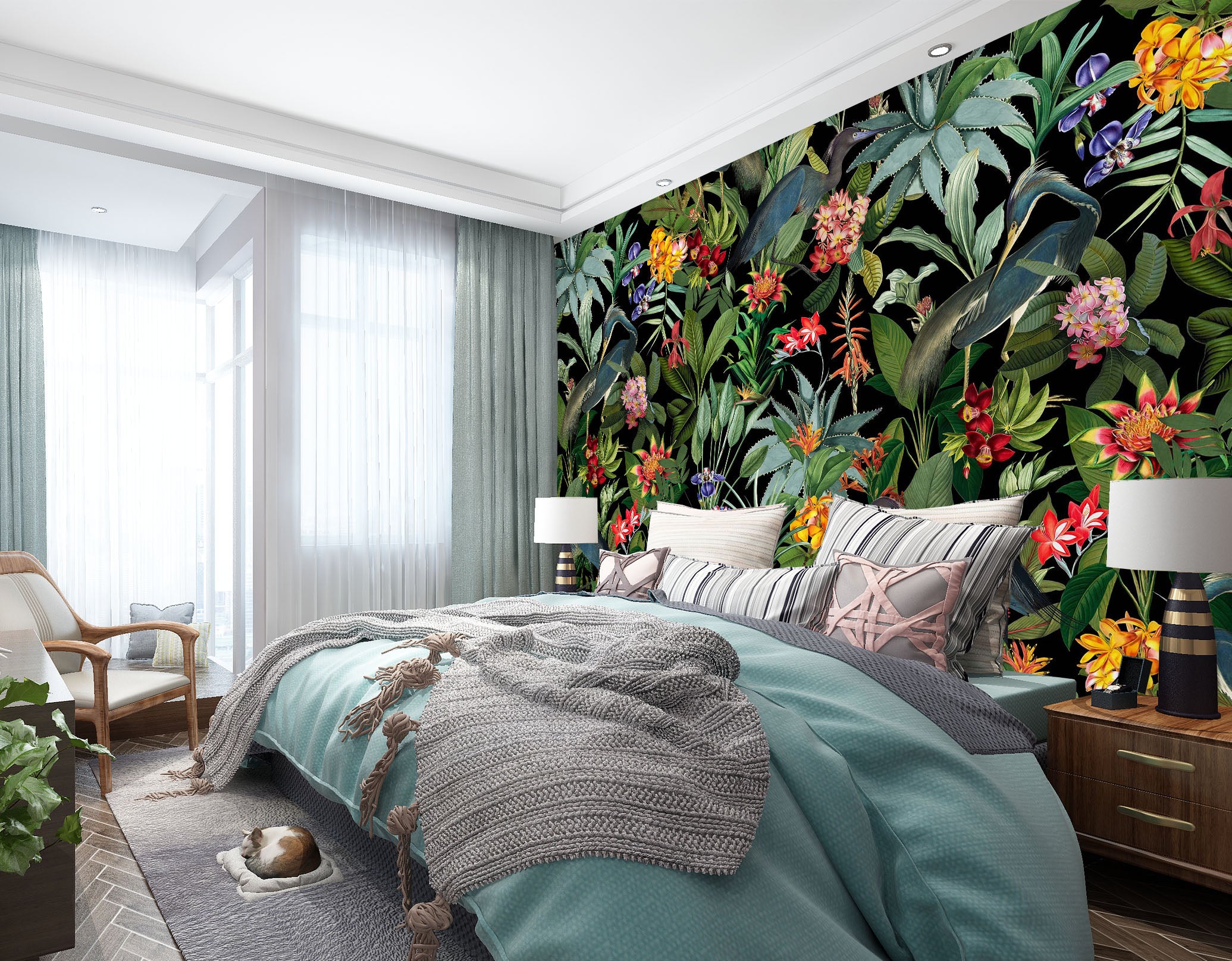 3D Woods Flowers 1401 Uta Naumann Wall Mural Wall Murals