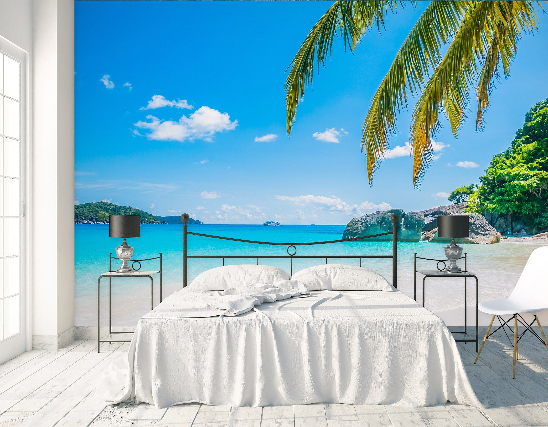 3D Seaside Coconut Tree 58057 Wall Murals