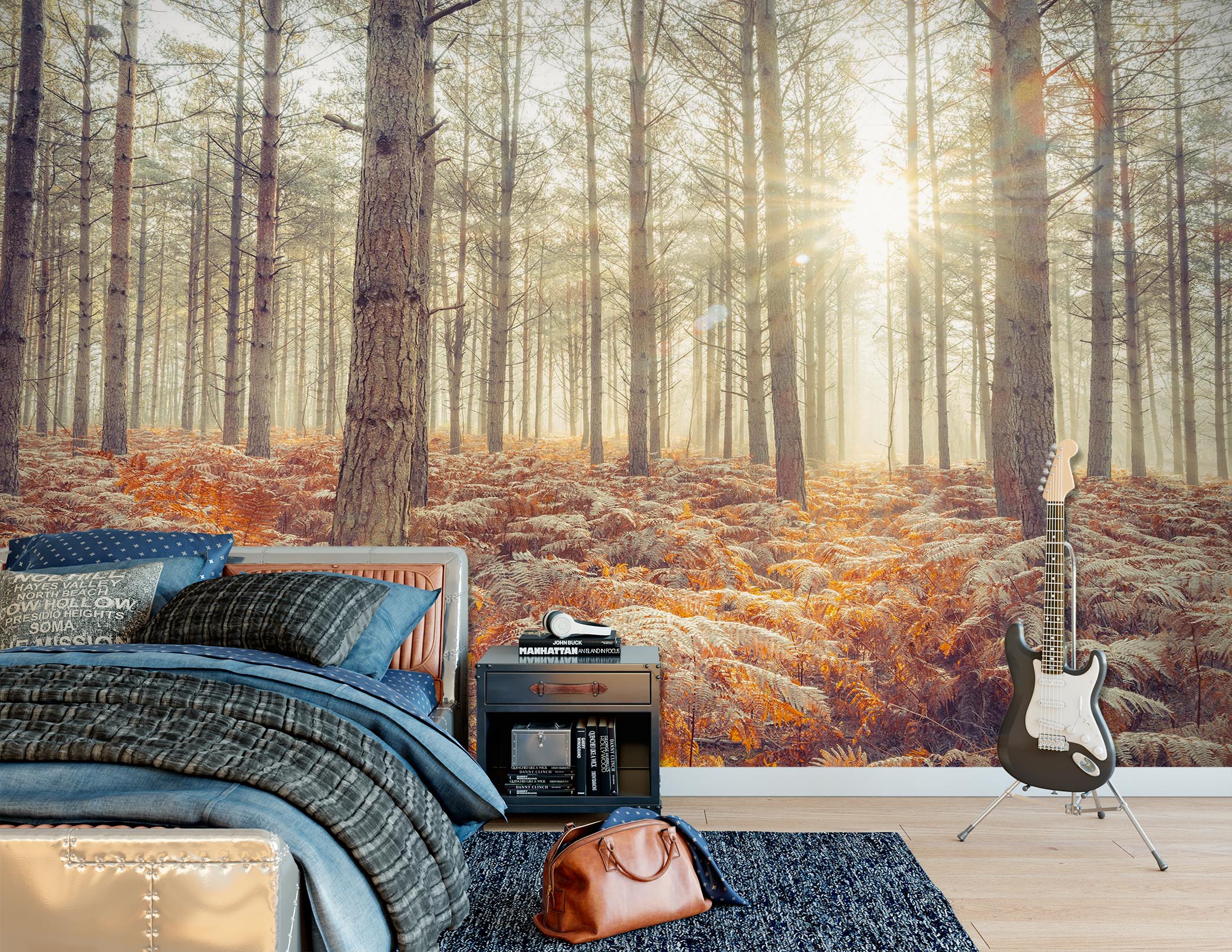 3D Sunshine Leaves 6151 Assaf Frank Wall Mural Wall Murals