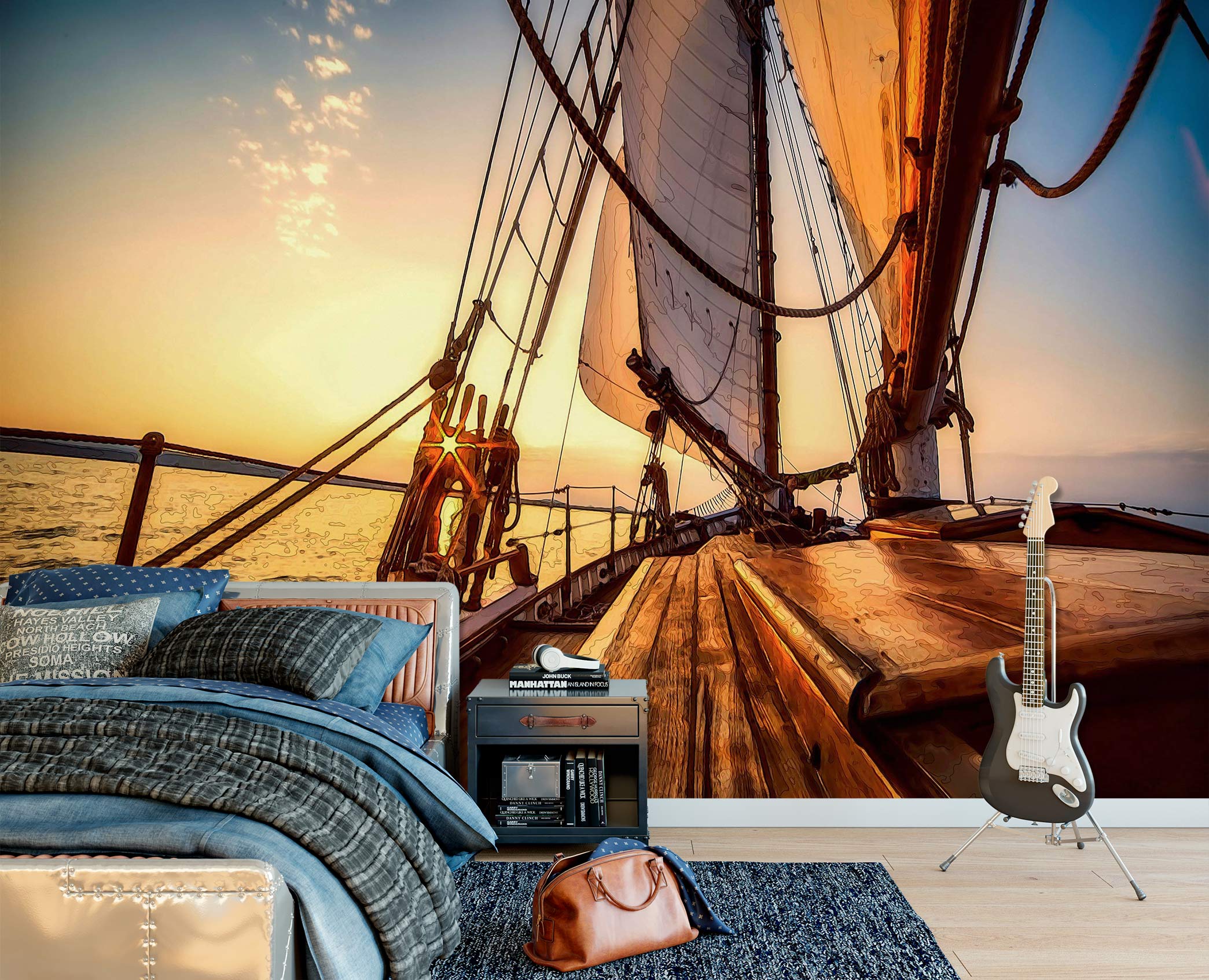 3D Ship Armor Sail 9128 Alius Herb Wall Mural Wall Murals