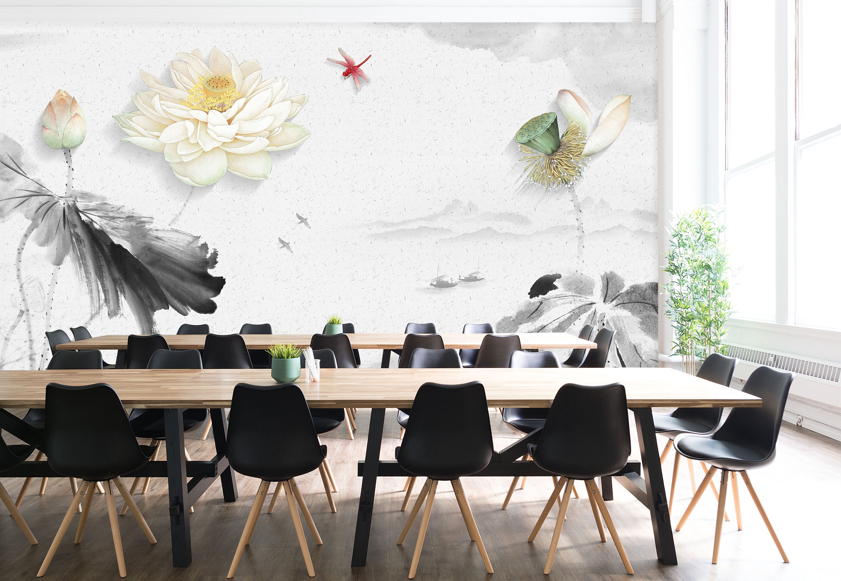 3D Lotus Bloom 1472 Wall Murals