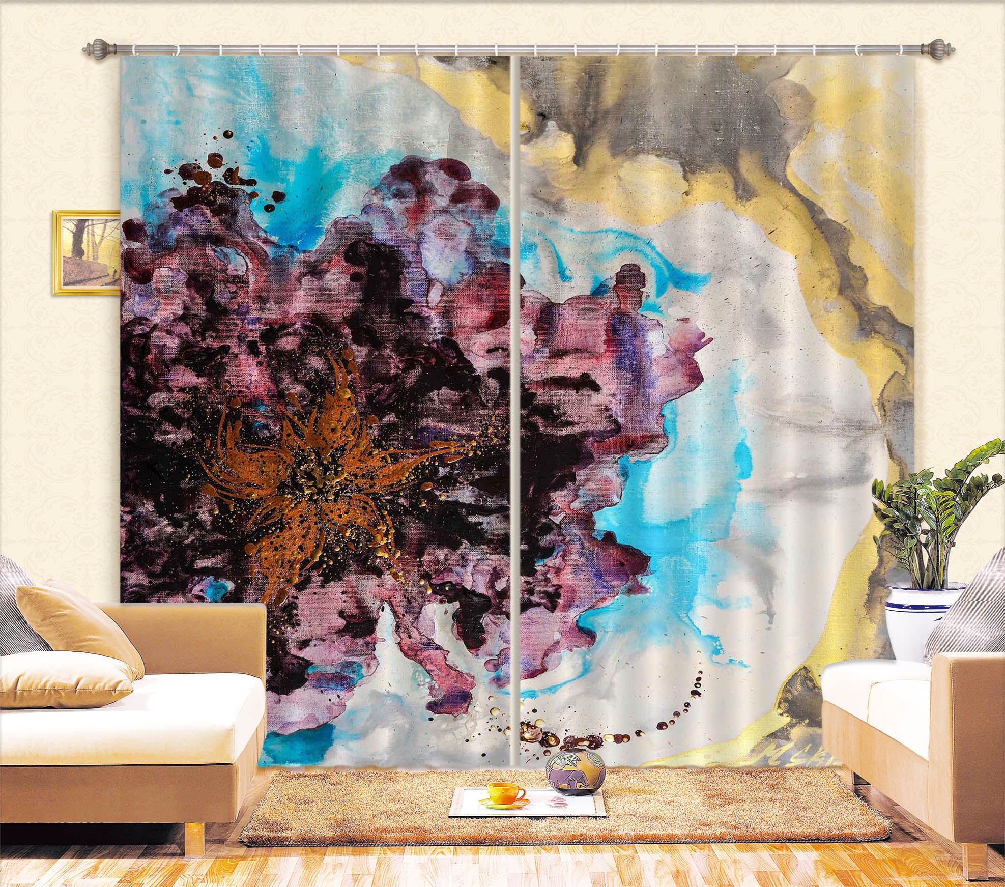 3D Watercolor Texture 2367 Skromova Marina Curtain Curtains Drapes