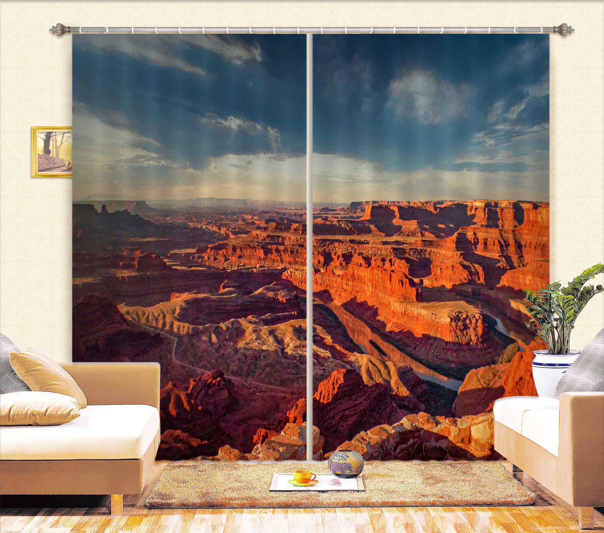 3D Mountain Ravine 5314 Beth Sheridan Curtain Curtains Drapes