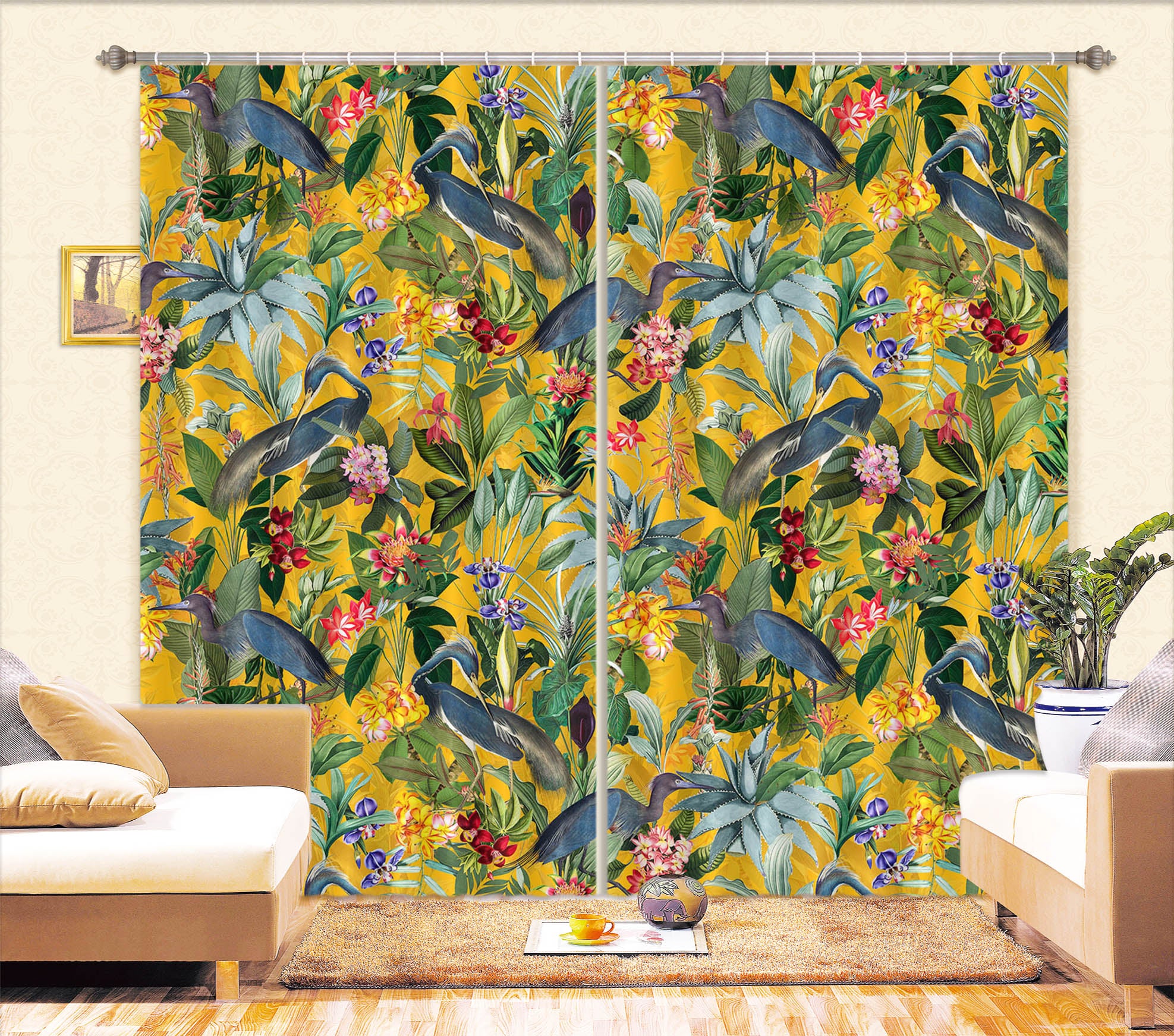 3D Yellow Woods 178 Uta Naumann Curtain Curtains Drapes