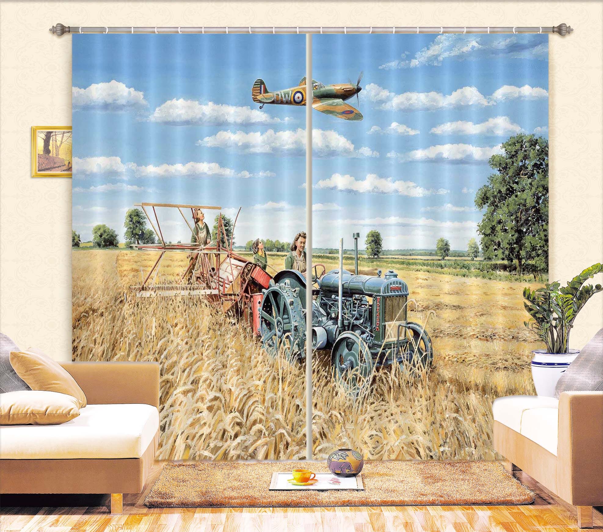 3D Harvesting Victory 069 Trevor Mitchell Curtain Curtains Drapes Curtains AJ Creativity Home 