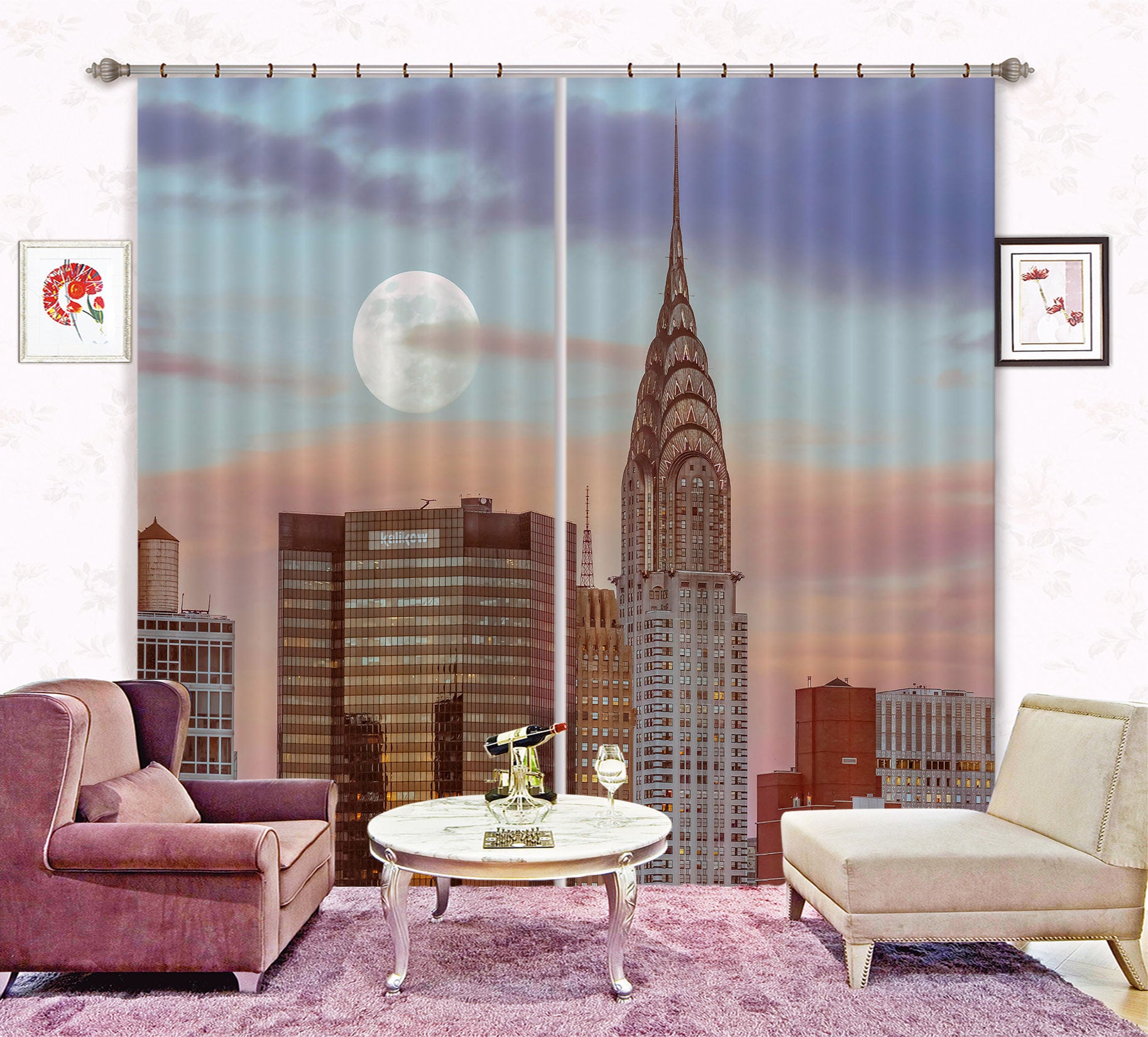 3D City Tower 6320 Assaf Frank Curtain Curtains Drapes