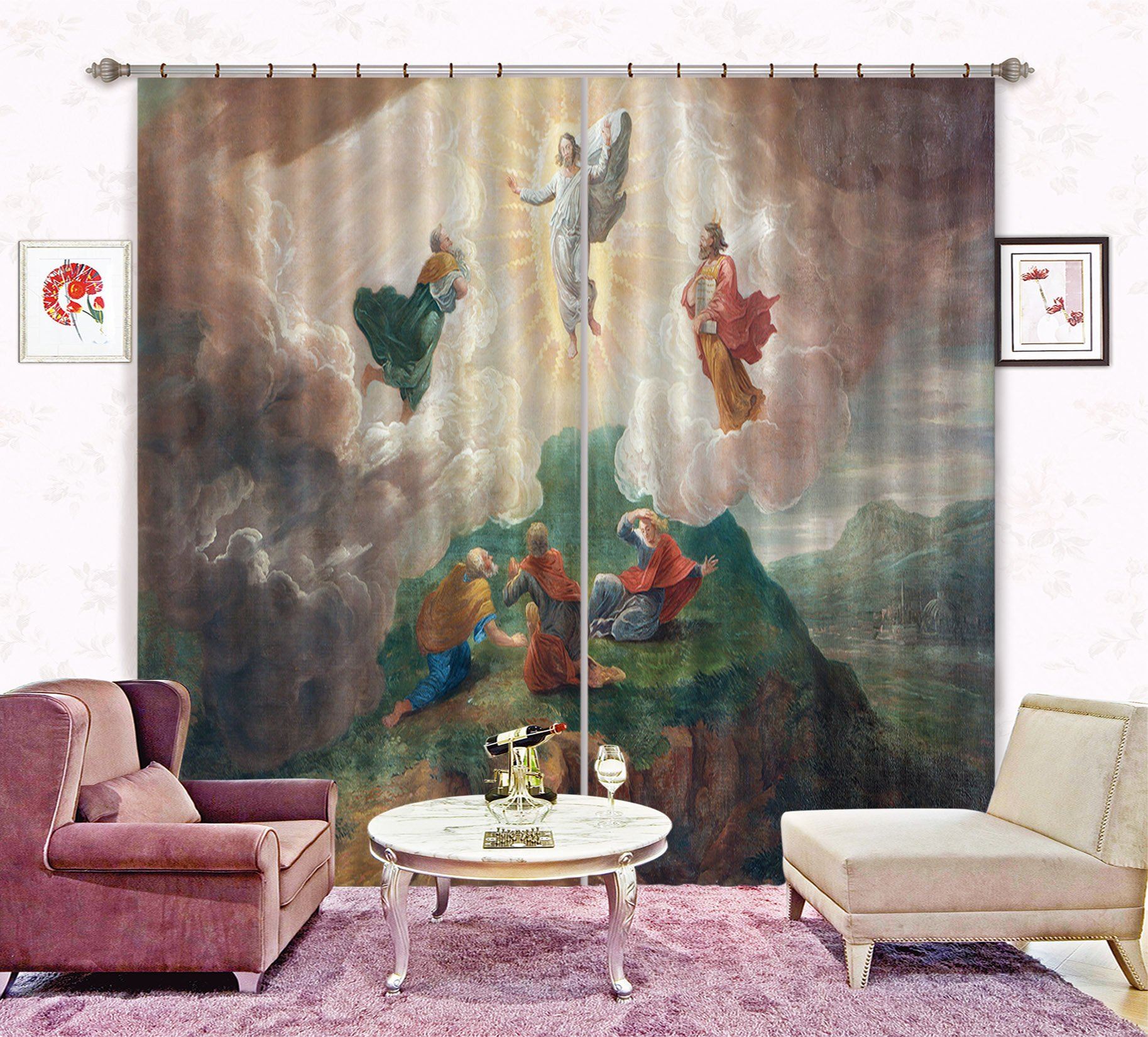 3D Praying God 008 Curtains Drapes Curtains AJ Creativity Home 