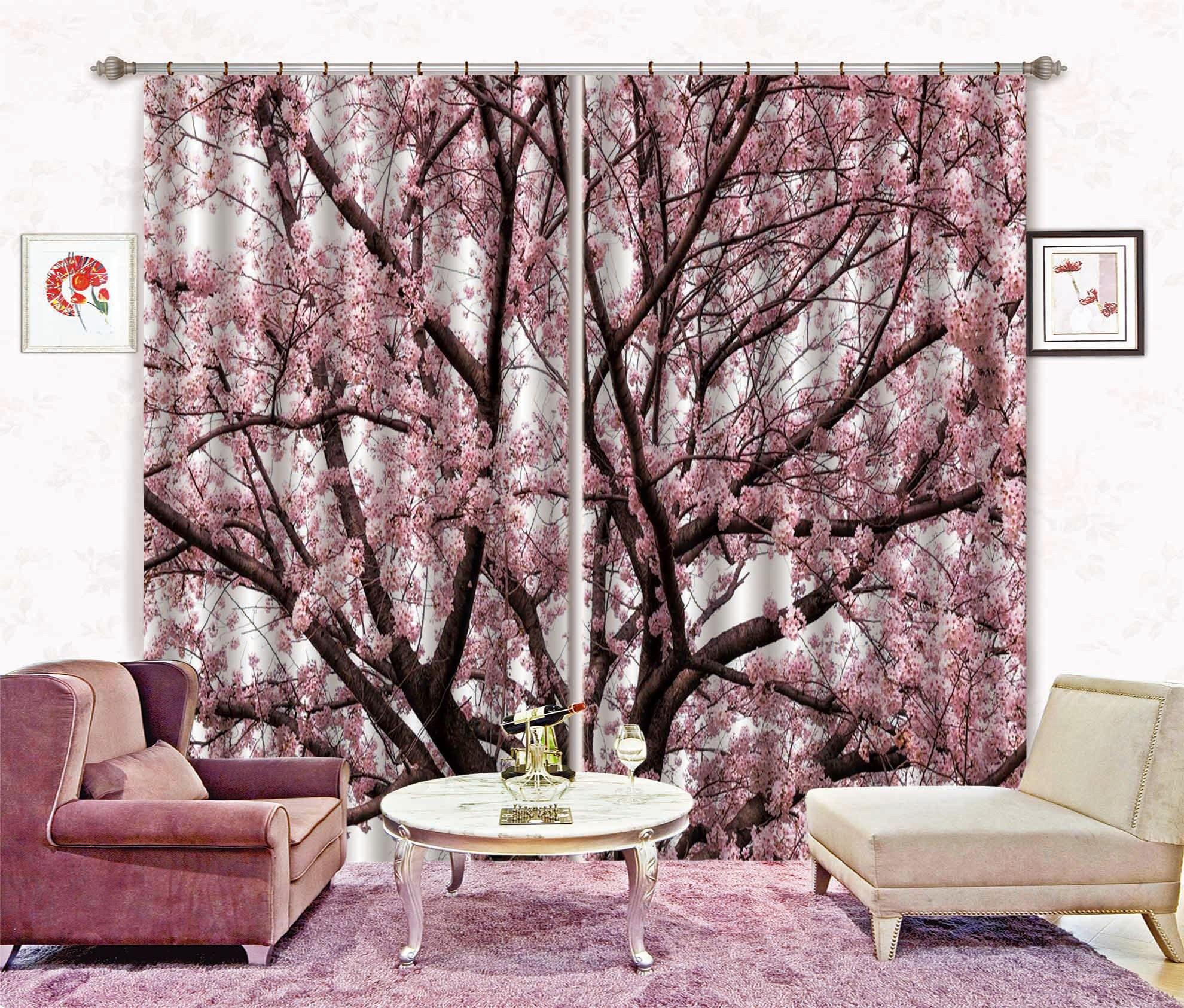 3D Tree Flowers 327 Curtains Drapes Wallpaper AJ Wallpaper 