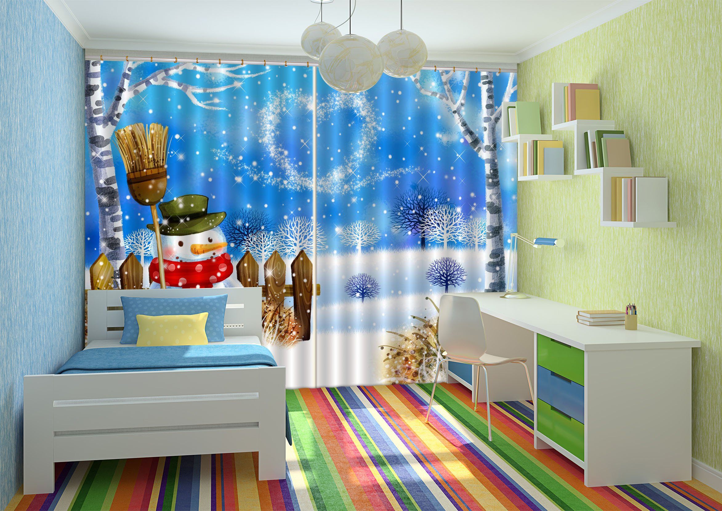 3D Winter Snow Scenery 469 Beach Curtains Drapes Wallpaper AJ Wallpaper 