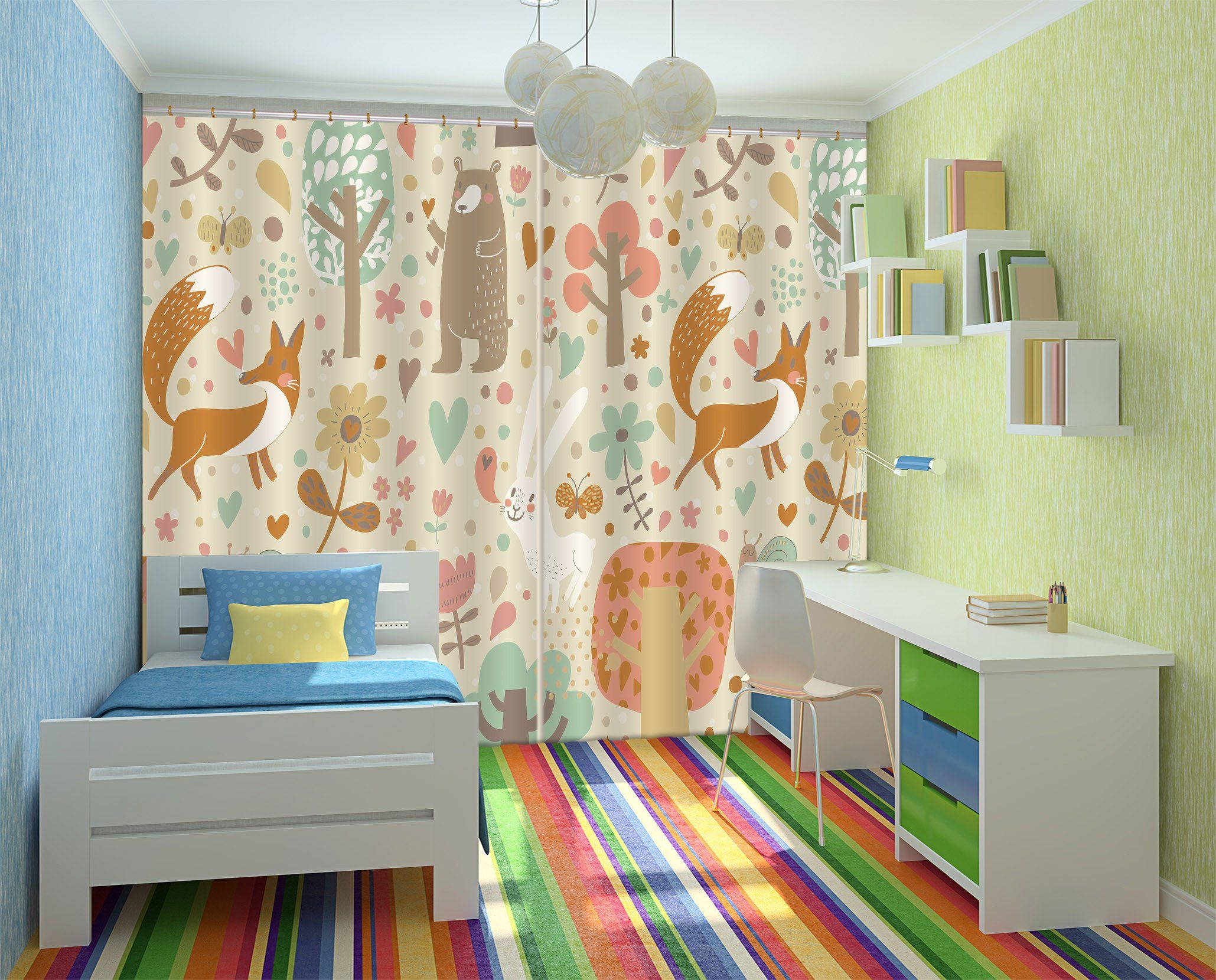 3D Lovely Animals Pattern 815 Curtains Drapes Wallpaper AJ Wallpaper 
