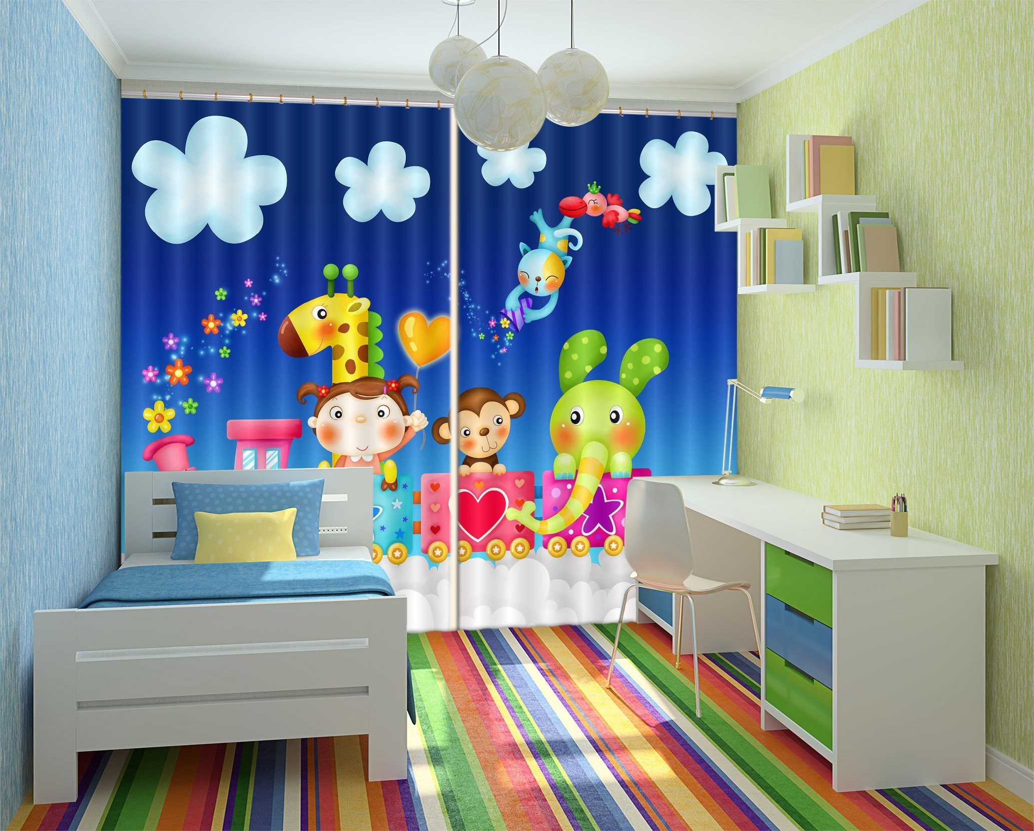 3D Lovely Train Friends 163 Curtains Drapes Wallpaper AJ Wallpaper 