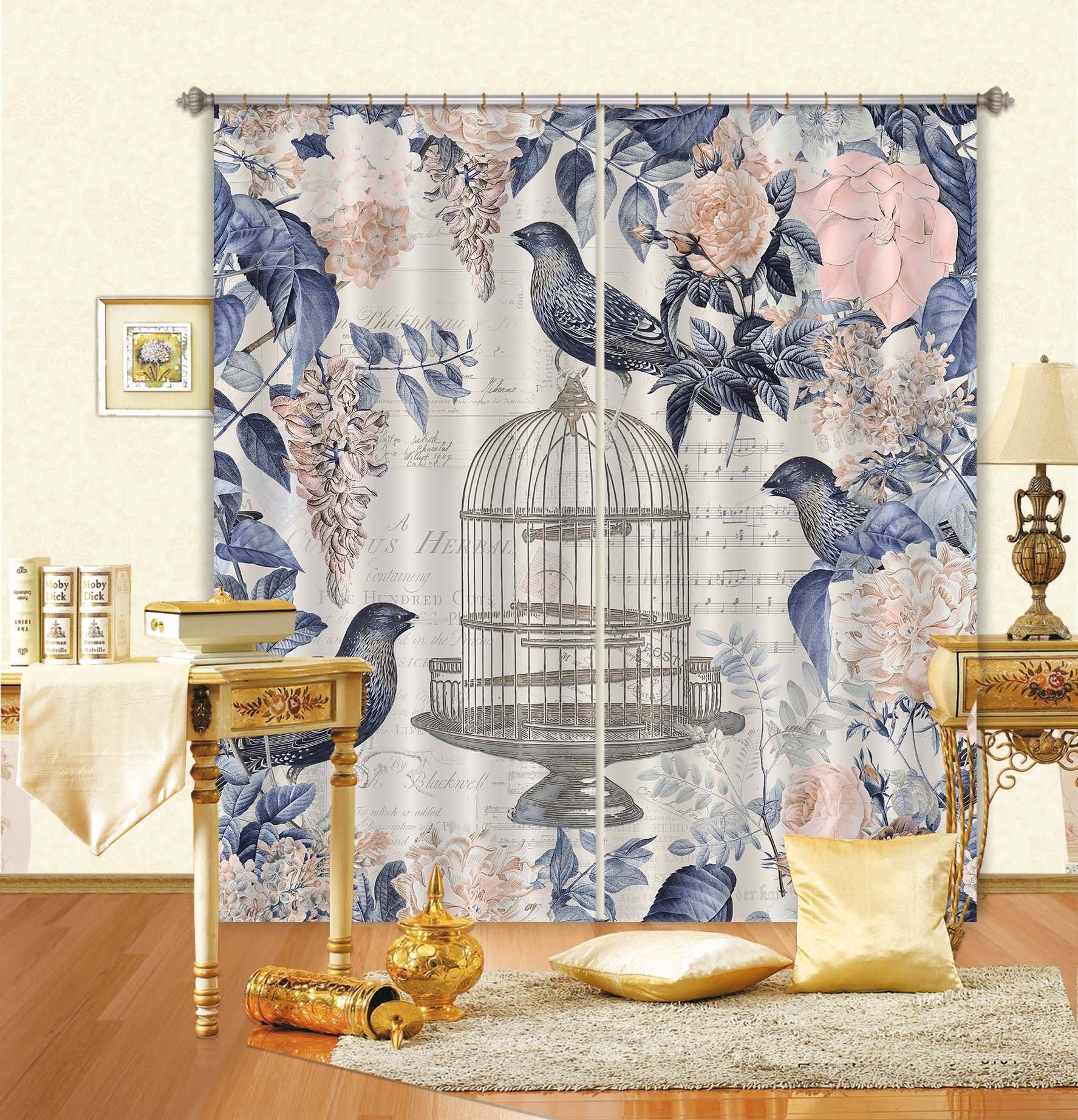 3D Birds Tweet 045 Andrea haase Curtain Curtains Drapes Curtains AJ Creativity Home 