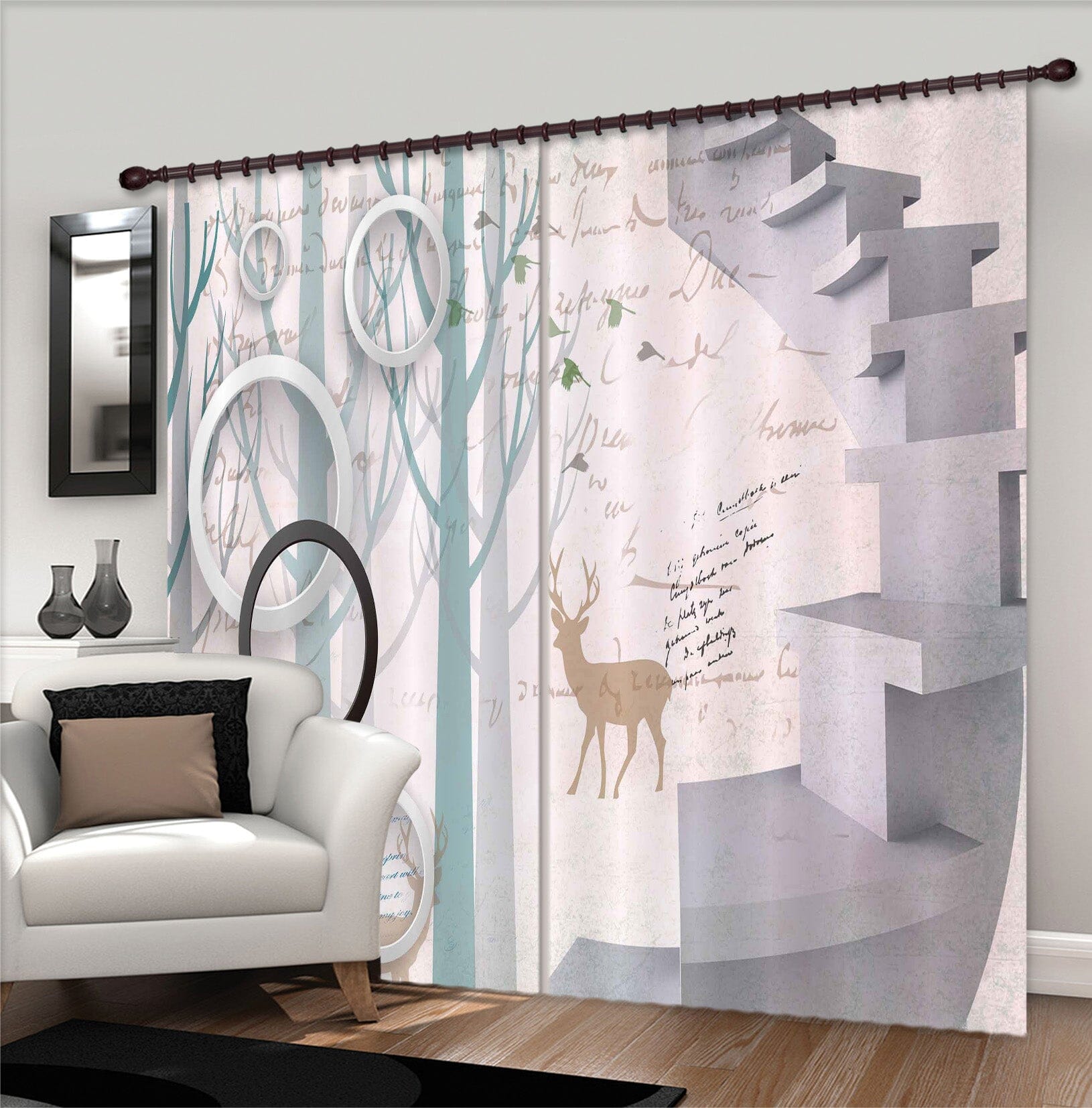 3D Forest Fawn 134 Curtains Drapes Wallpaper AJ Wallpaper 