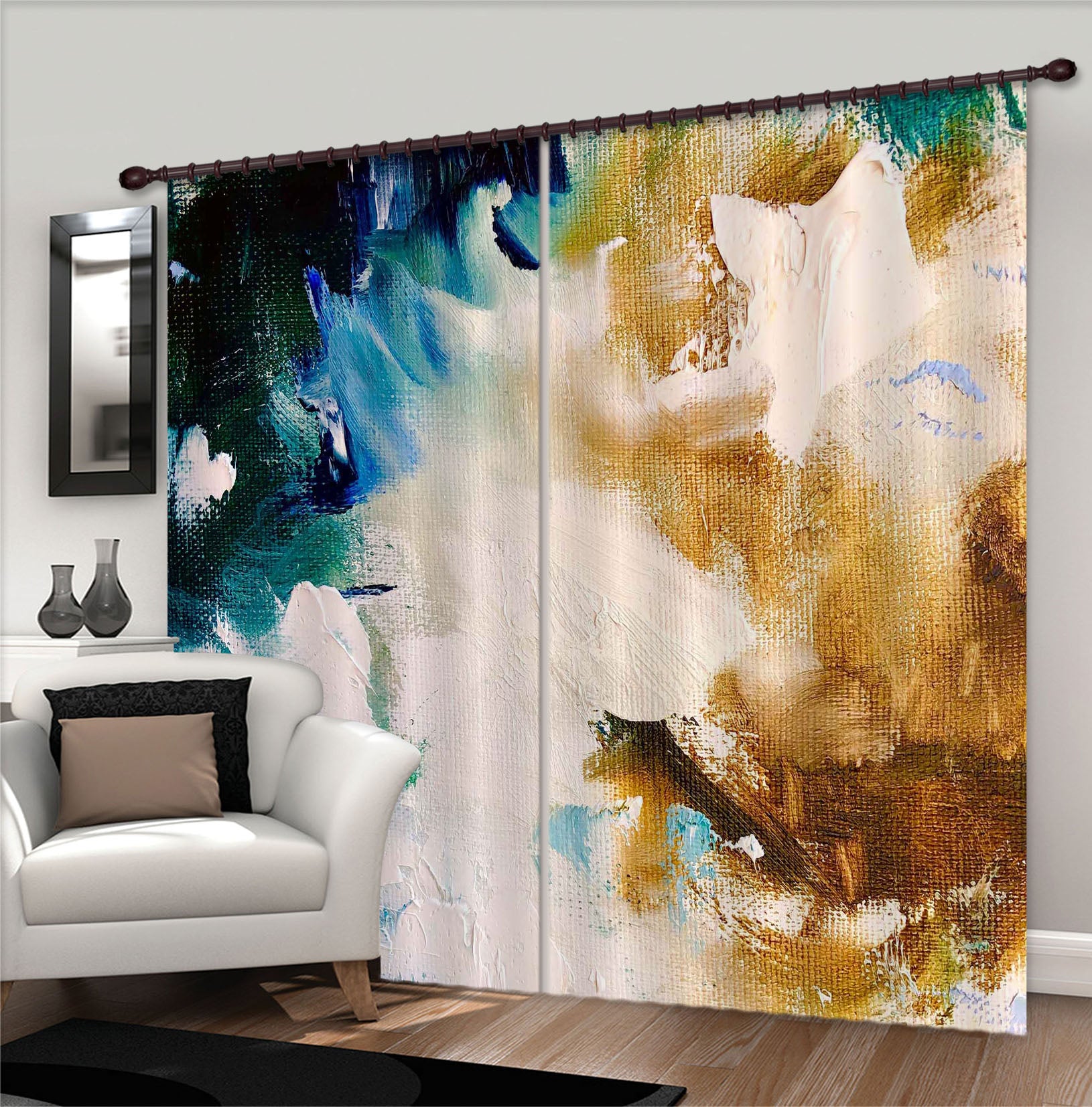 3D Painted Pigments 2394 Skromova Marina Curtain Curtains Drapes