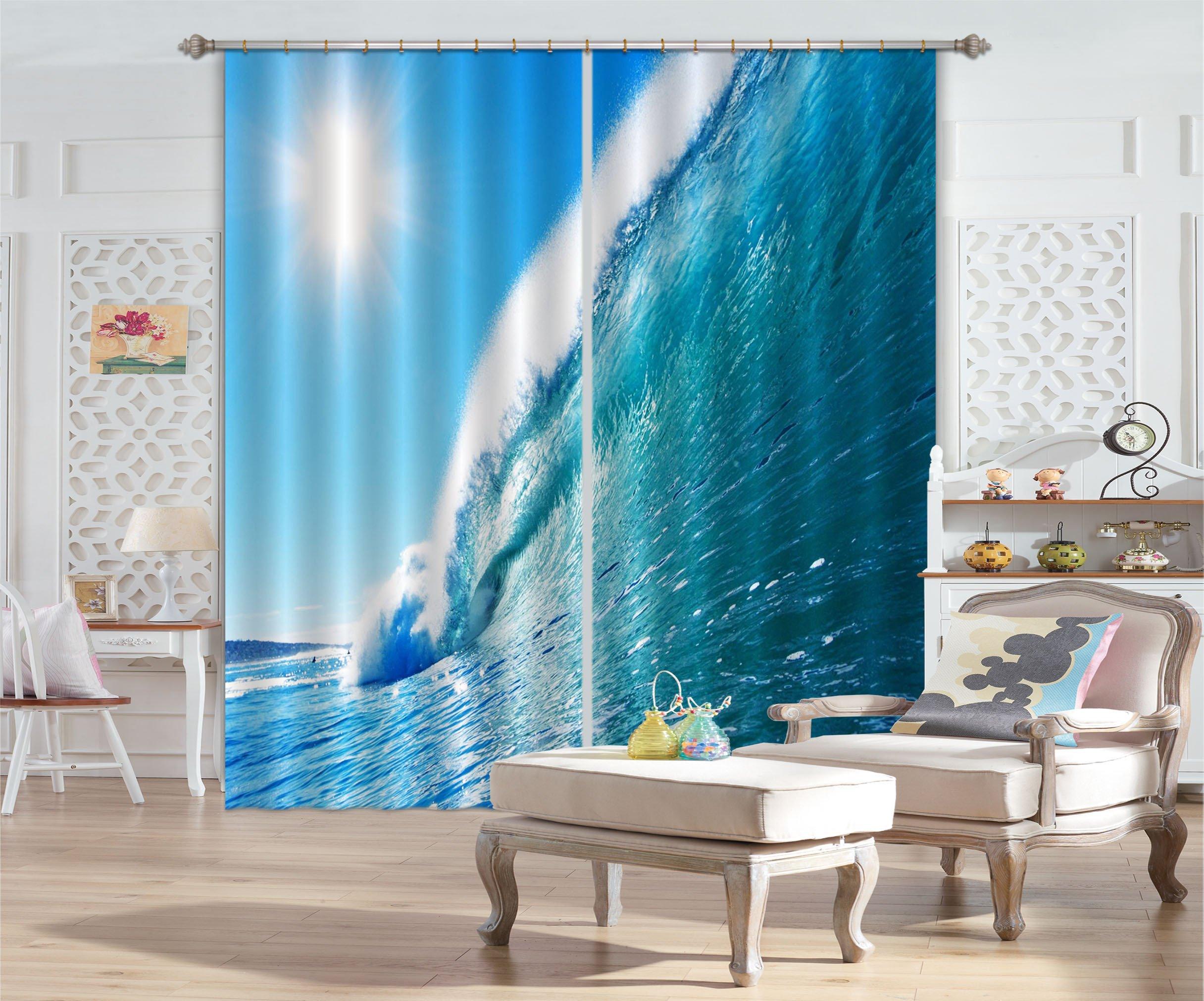 3D Pretty Sea Wave 785 Curtains Drapes Wallpaper AJ Wallpaper 