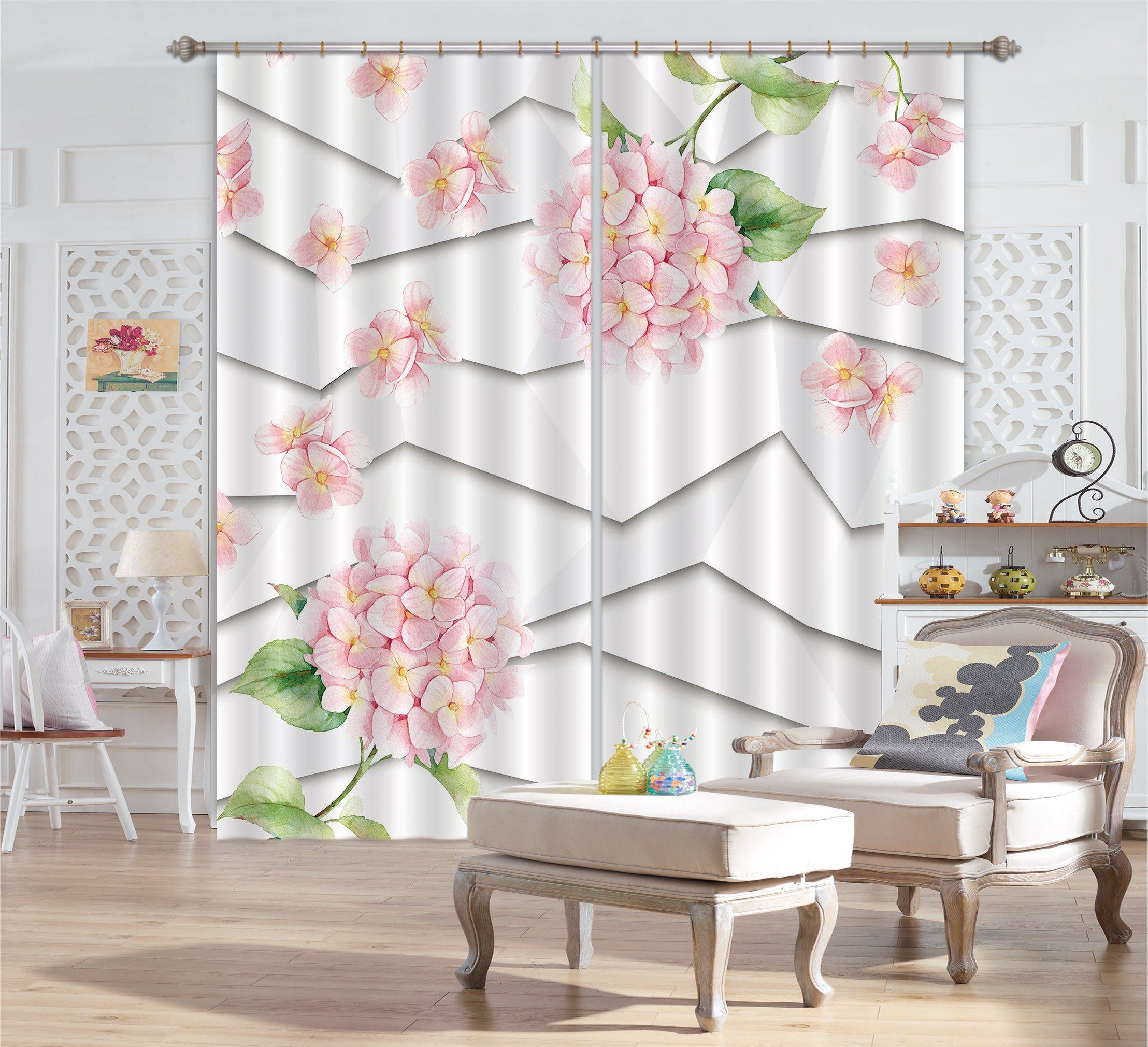 3D Flowers And Polylines 718 Curtains Drapes Wallpaper AJ Wallpaper 