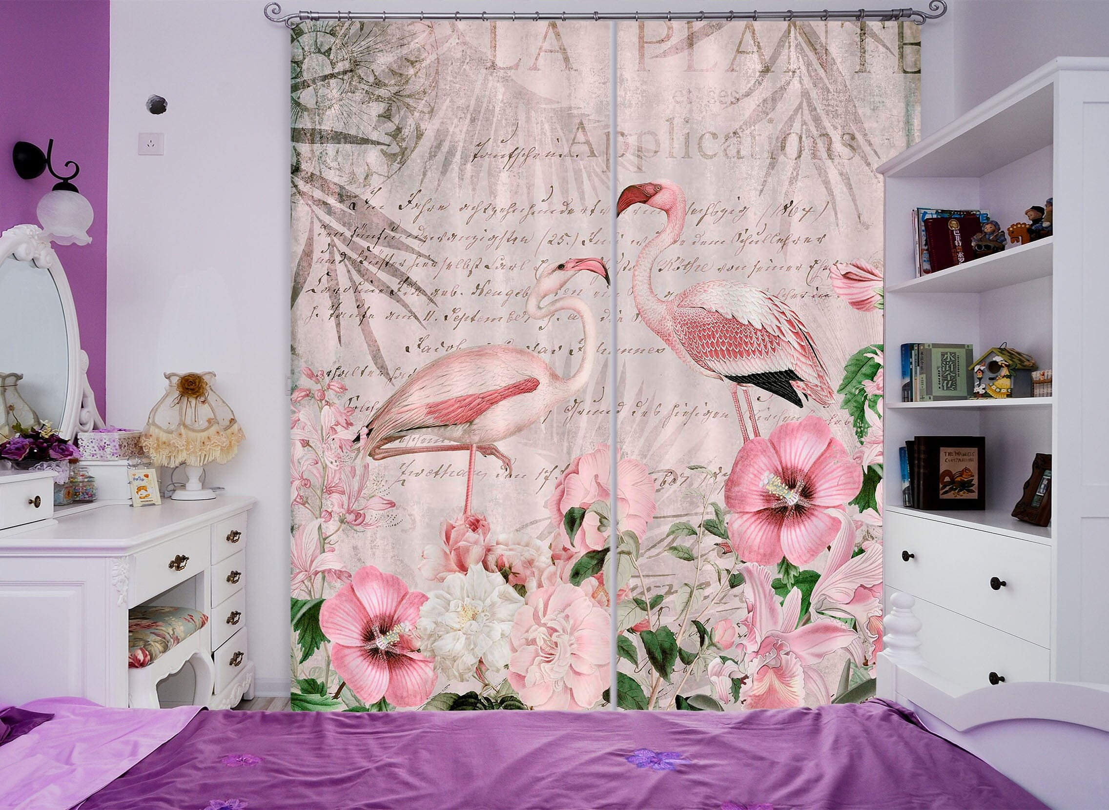 3D Flamingo Paradise 053 Andrea haase Curtain Curtains Drapes Curtains AJ Creativity Home 