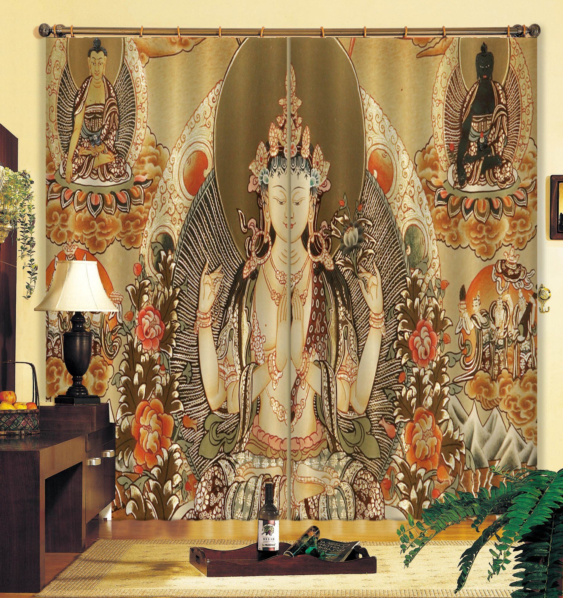 3D Pray For Contemplation 058 Curtains Drapes Curtains AJ Creativity Home 