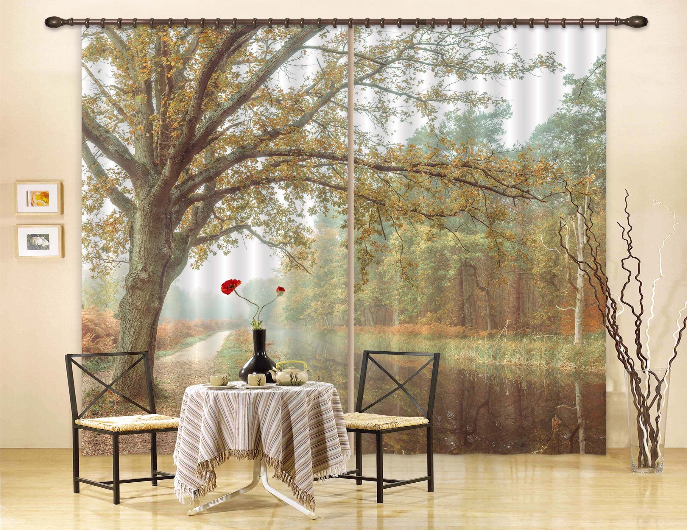 3D Forest Path 6353 Assaf Frank Curtain Curtains Drapes