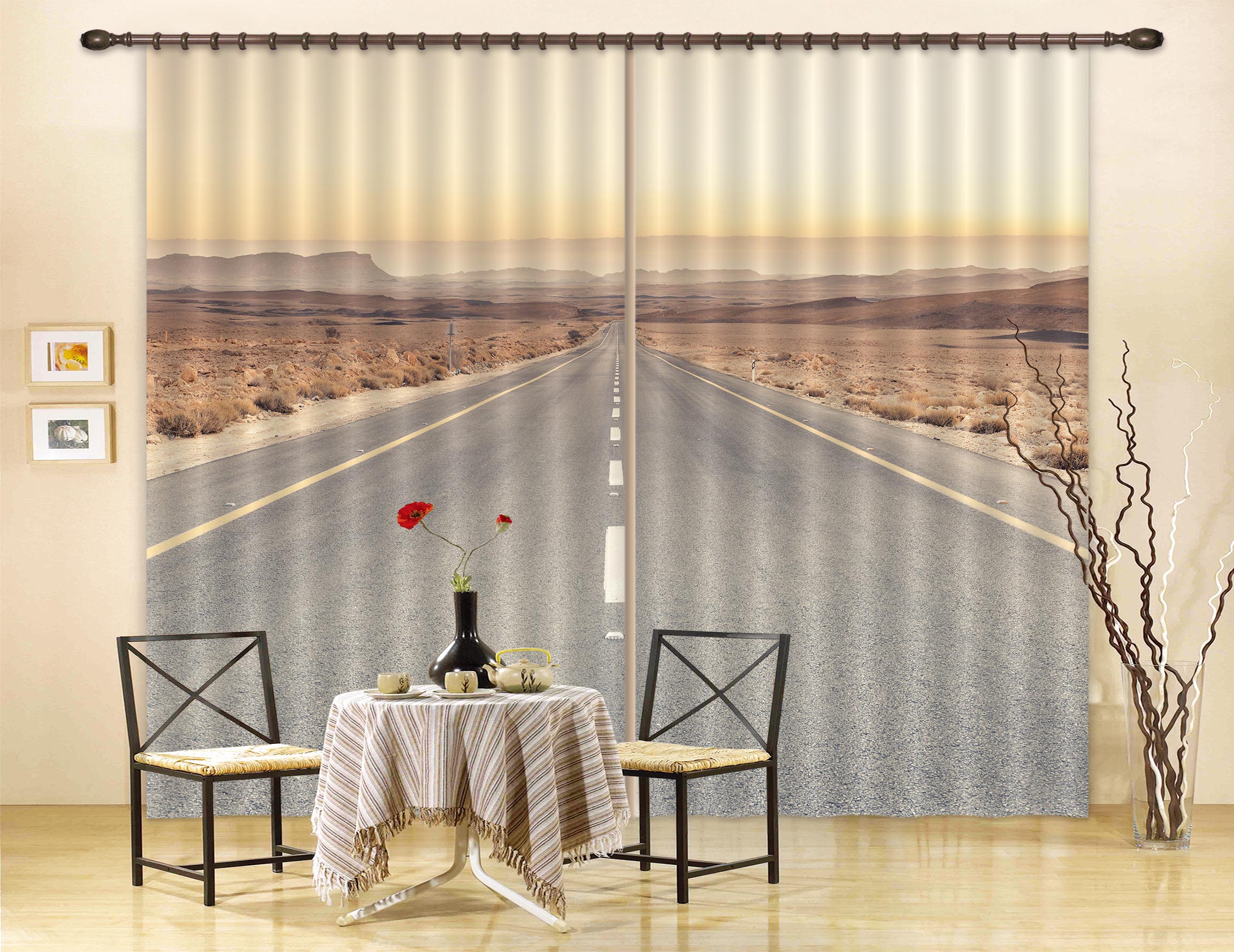 3D Prairie Highway 047 Assaf Frank Curtain Curtains Drapes