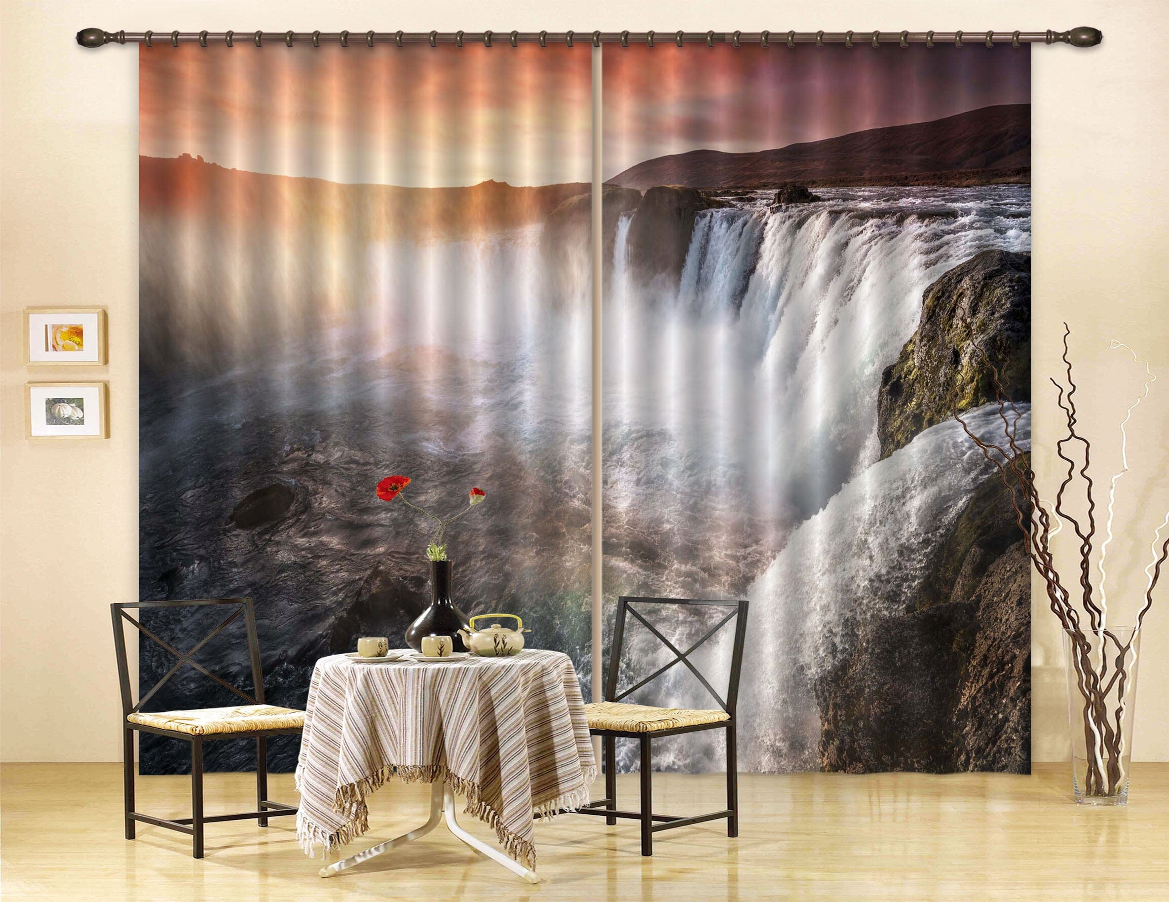 3D Canyon Waterfall 117 Marco Carmassi Curtain Curtains Drapes Curtains AJ Creativity Home 