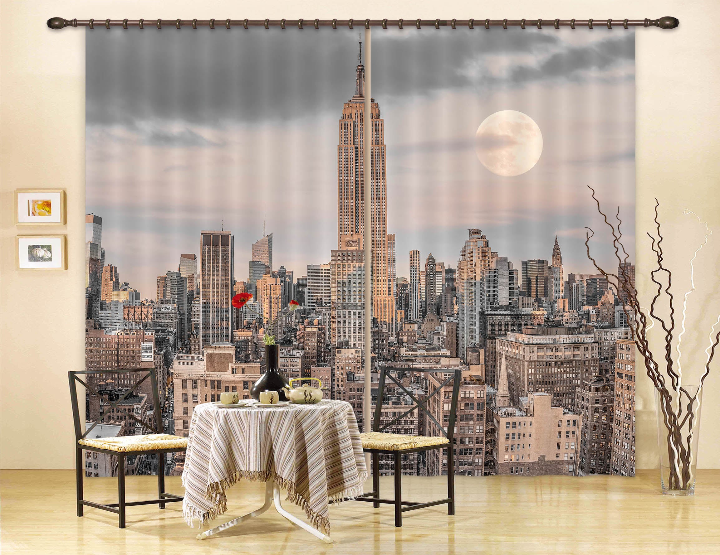 3D Modern City 6319 Assaf Frank Curtain Curtains Drapes