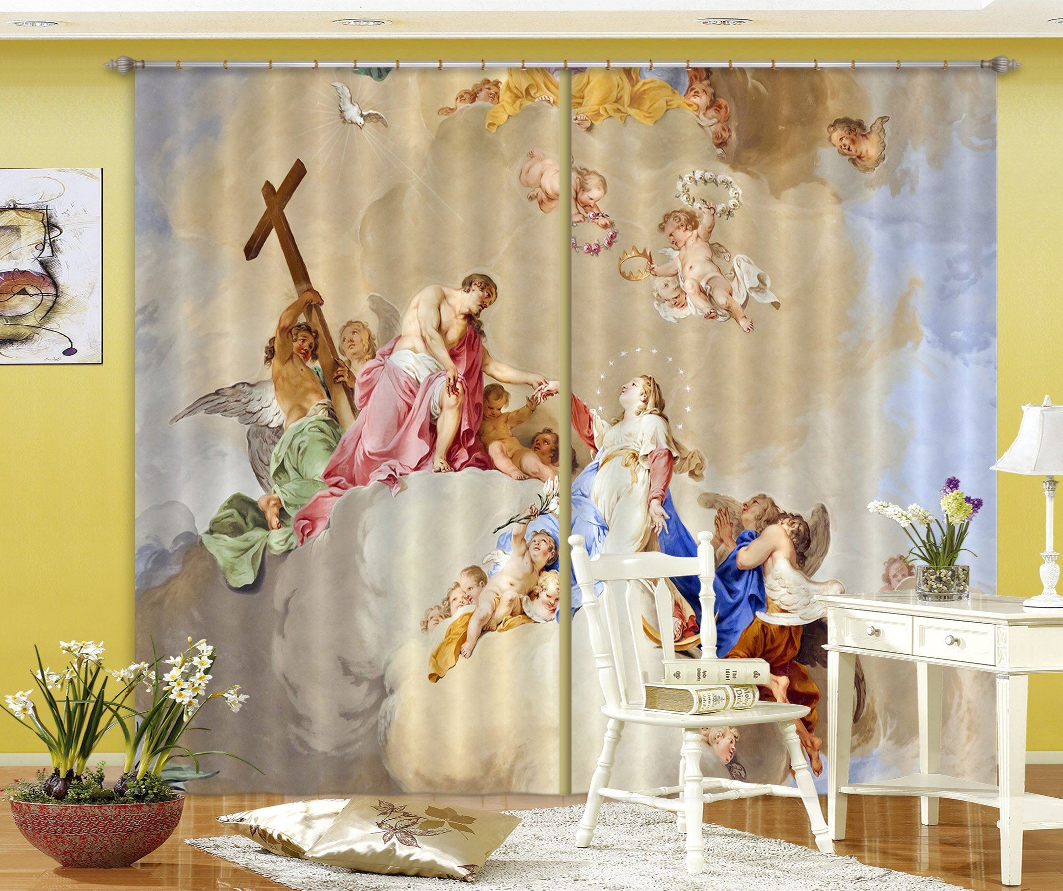 3D Wreath Crown 005 Curtains Drapes Curtains AJ Creativity Home 