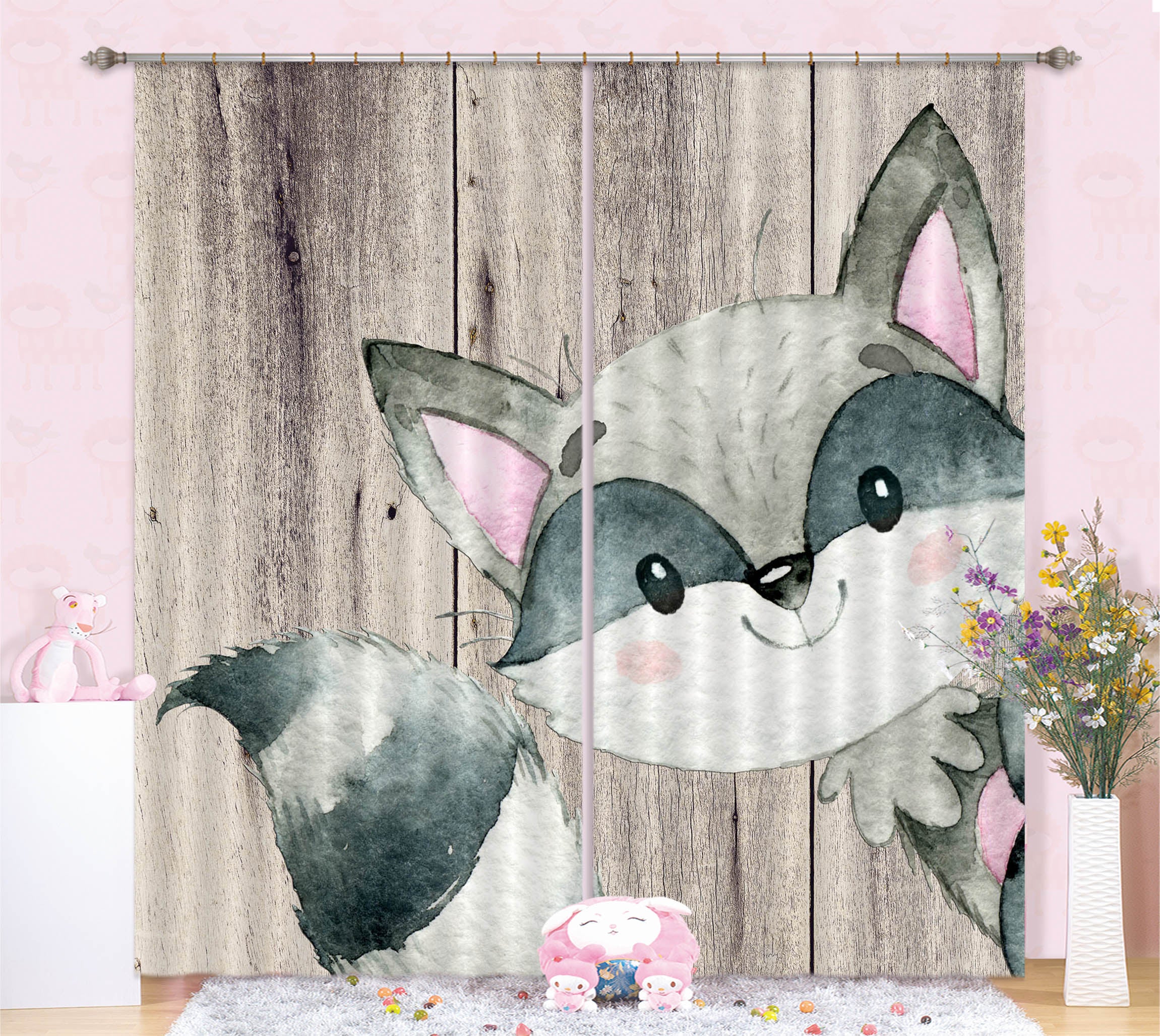 3D Black Fox 160 Uta Naumann Curtain Curtains Drapes