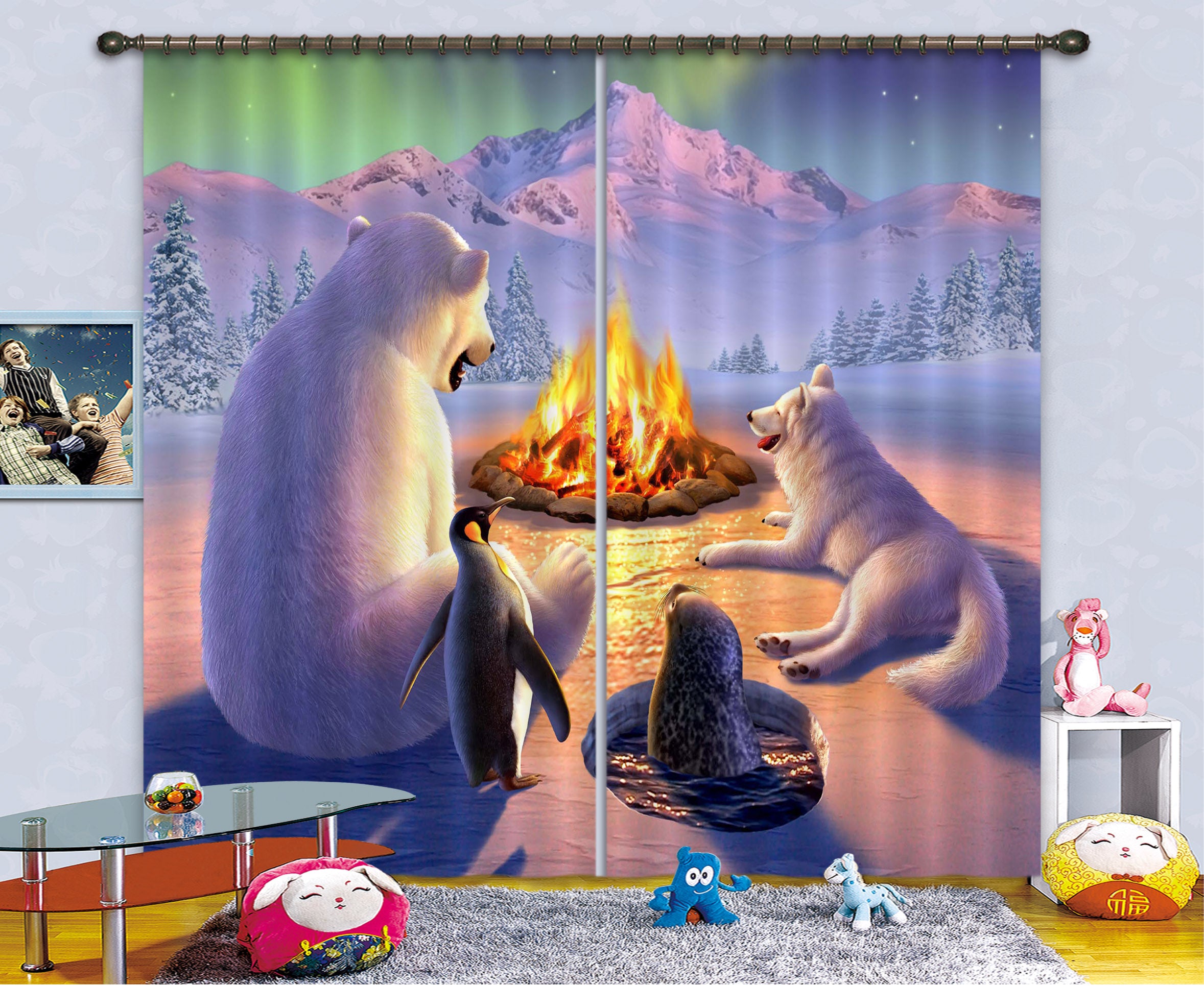 3D Polar Pals 86062 Jerry LoFaro Curtain Curtains Drapes